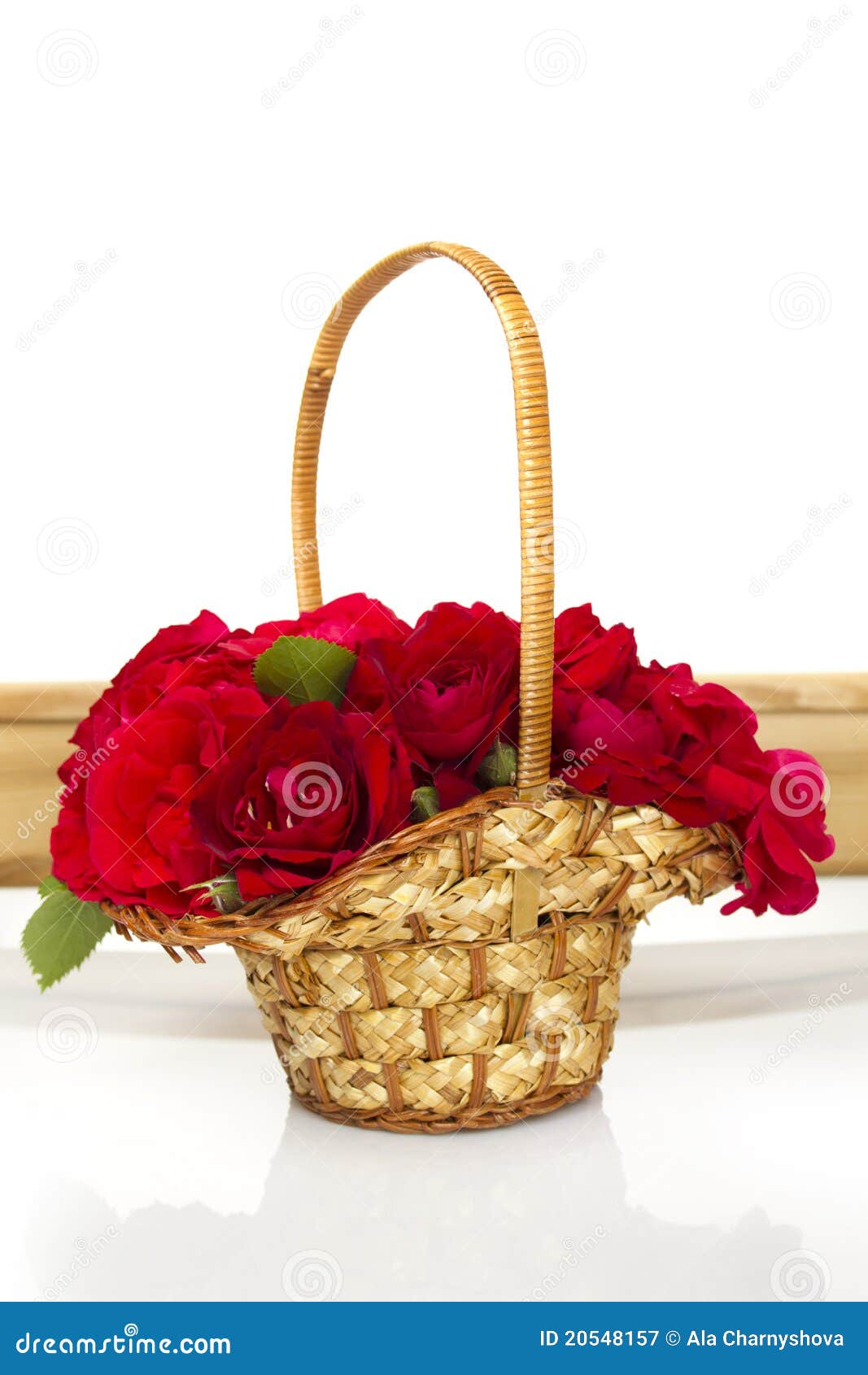 Basket of roses stock image. Image of green, floral, loop 20548157