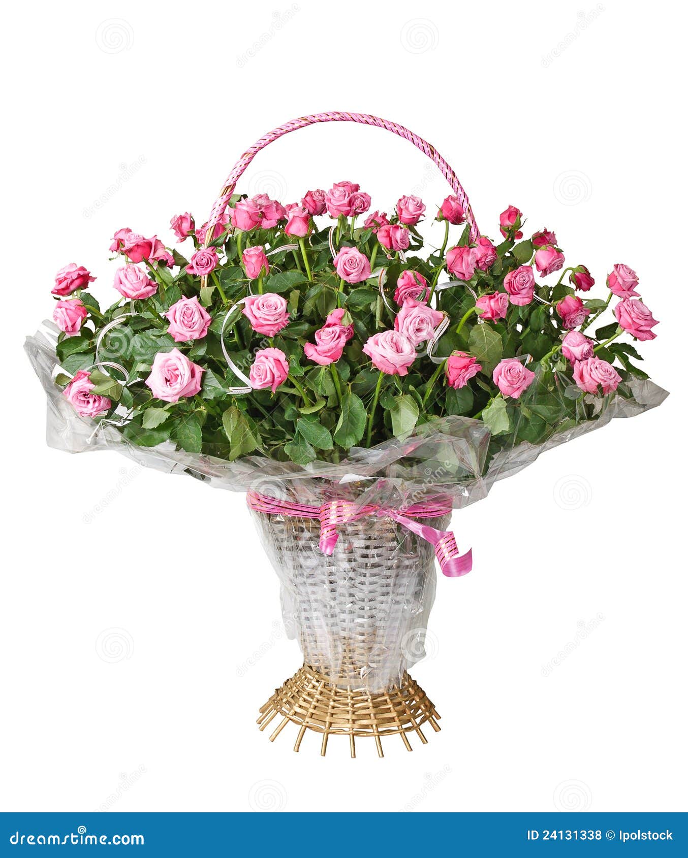Basket of roses stock photo. Image of flowers, basket 24131338