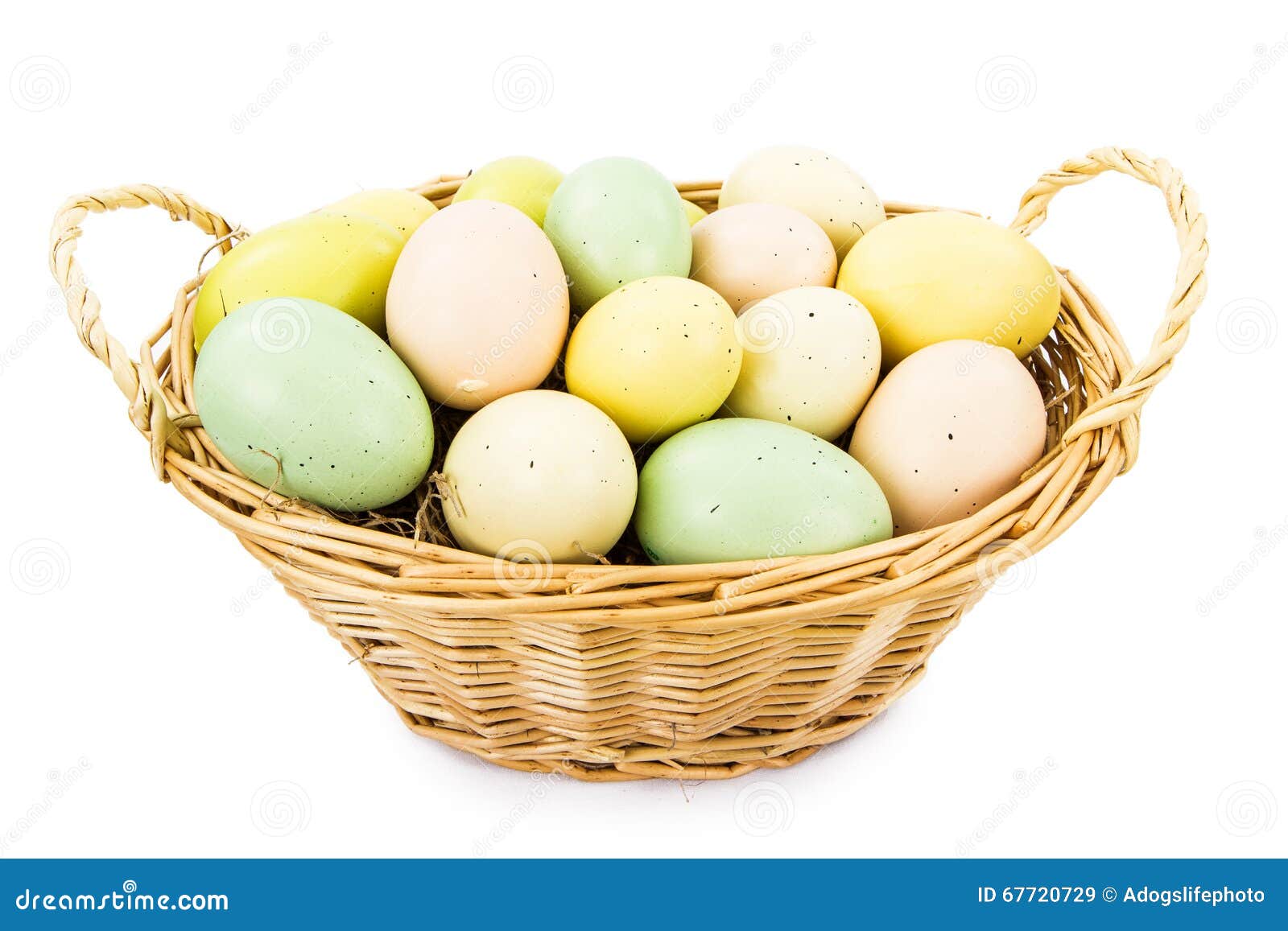 basket of speckeled easter eggs