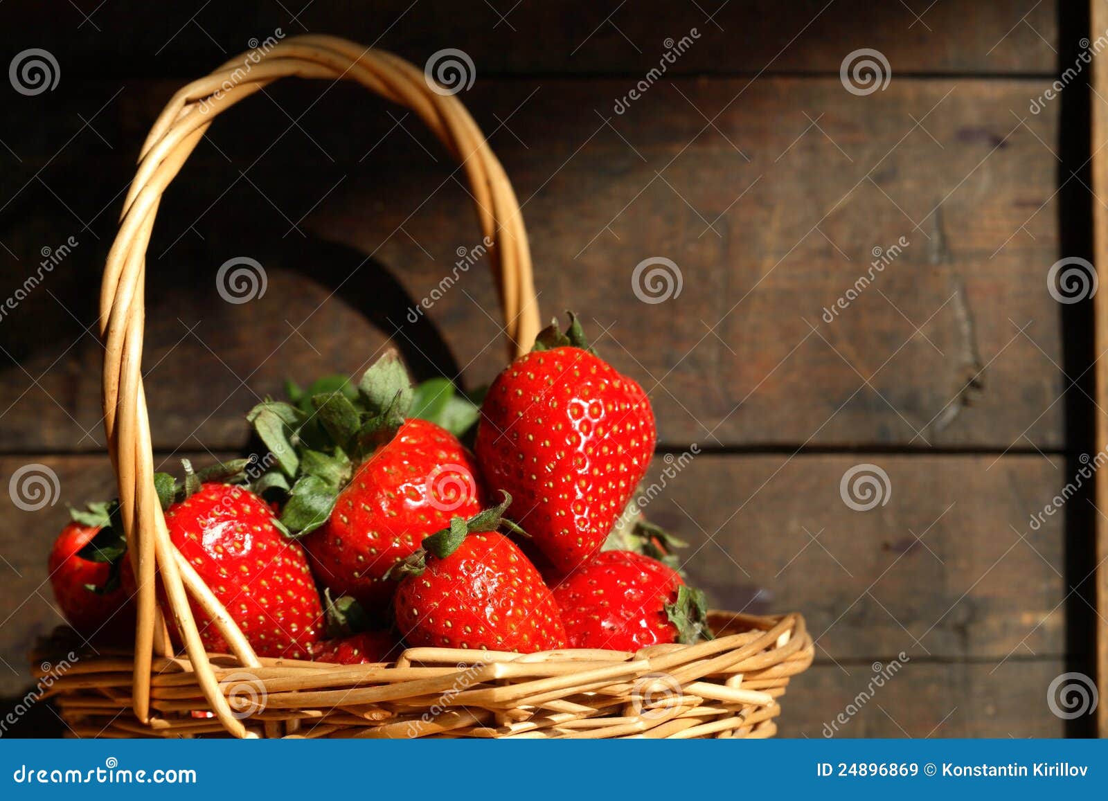 Basket with Strawberries stock image. Image of table 24896869