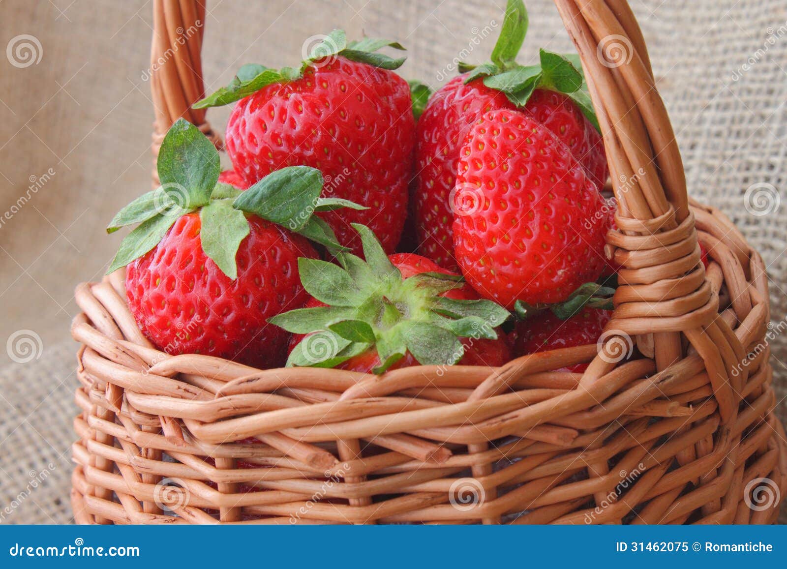 Basket with strawberries stock image. Image of small 31462075
