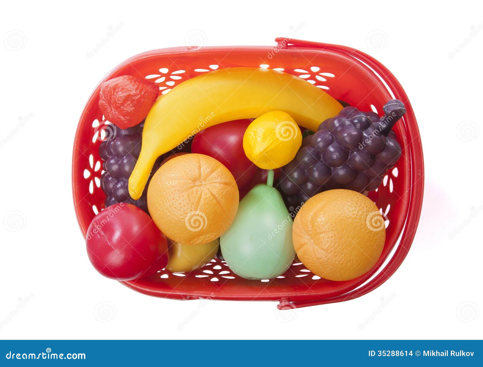 Basket With Toy Fruits Stock Images Image 35288614