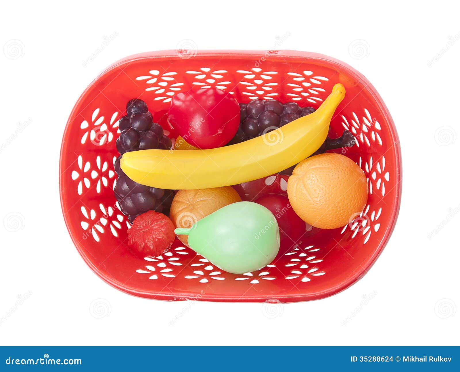 Basket with toy fruits stock photo. Image of leisure 35288624