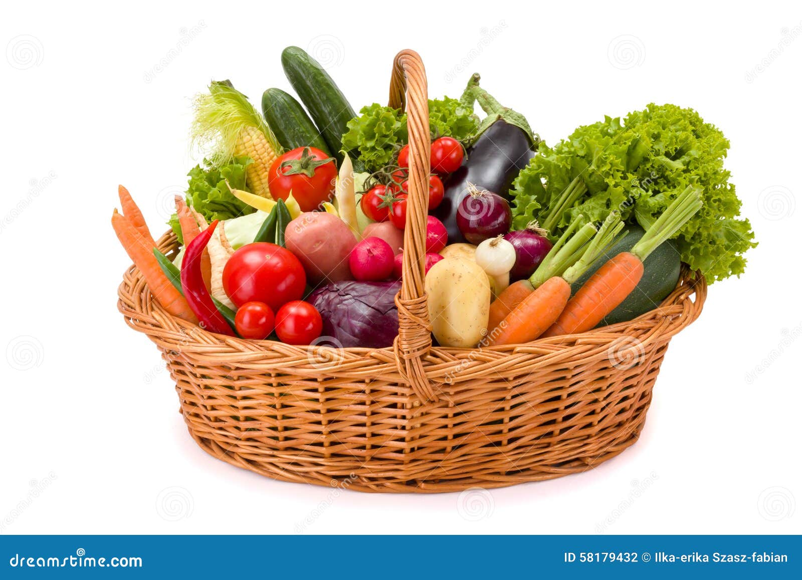 Basket with Various Fresh Vegetables Stock Photo Image of produce