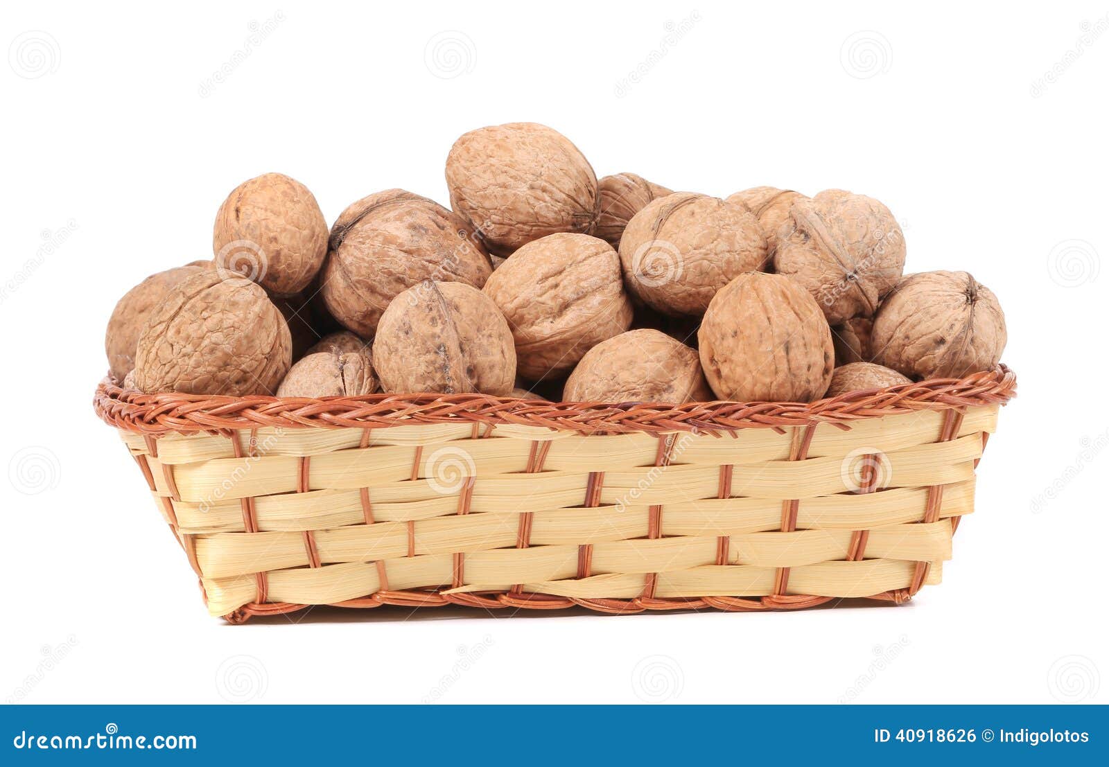 Basket of walnuts. stock photo. Image of drupe, natural 40918626