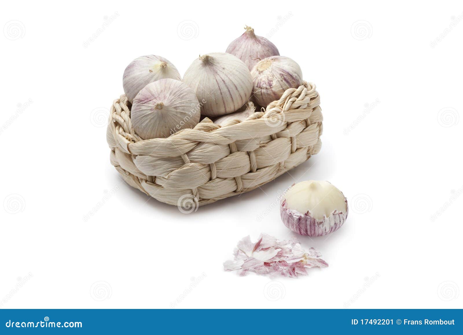 Clove Of Garlic On A Brown Wood Texture Stock Image 185239273
