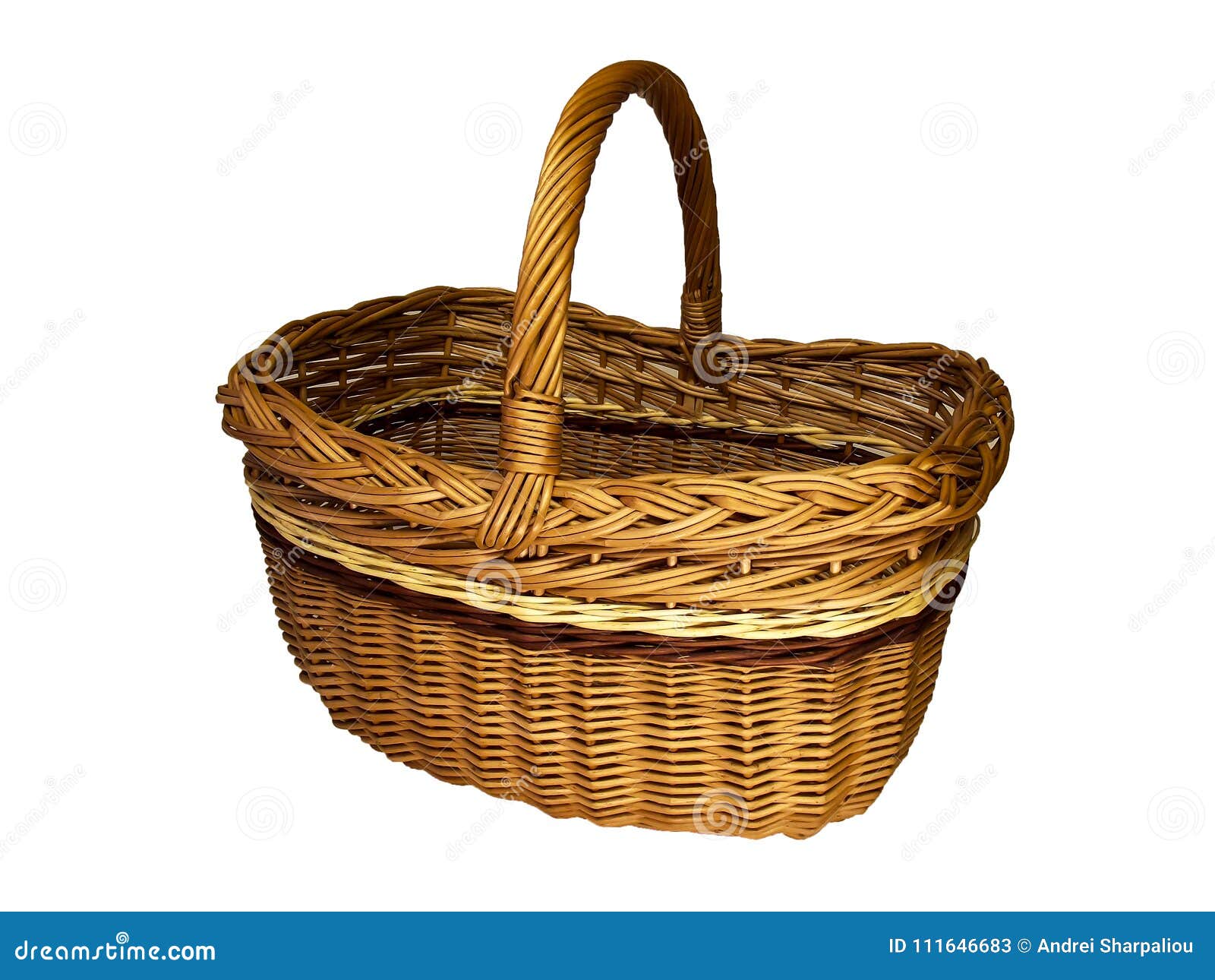 Wicker Basket Made of Vine, for Easter and Picnic Stock Image Image