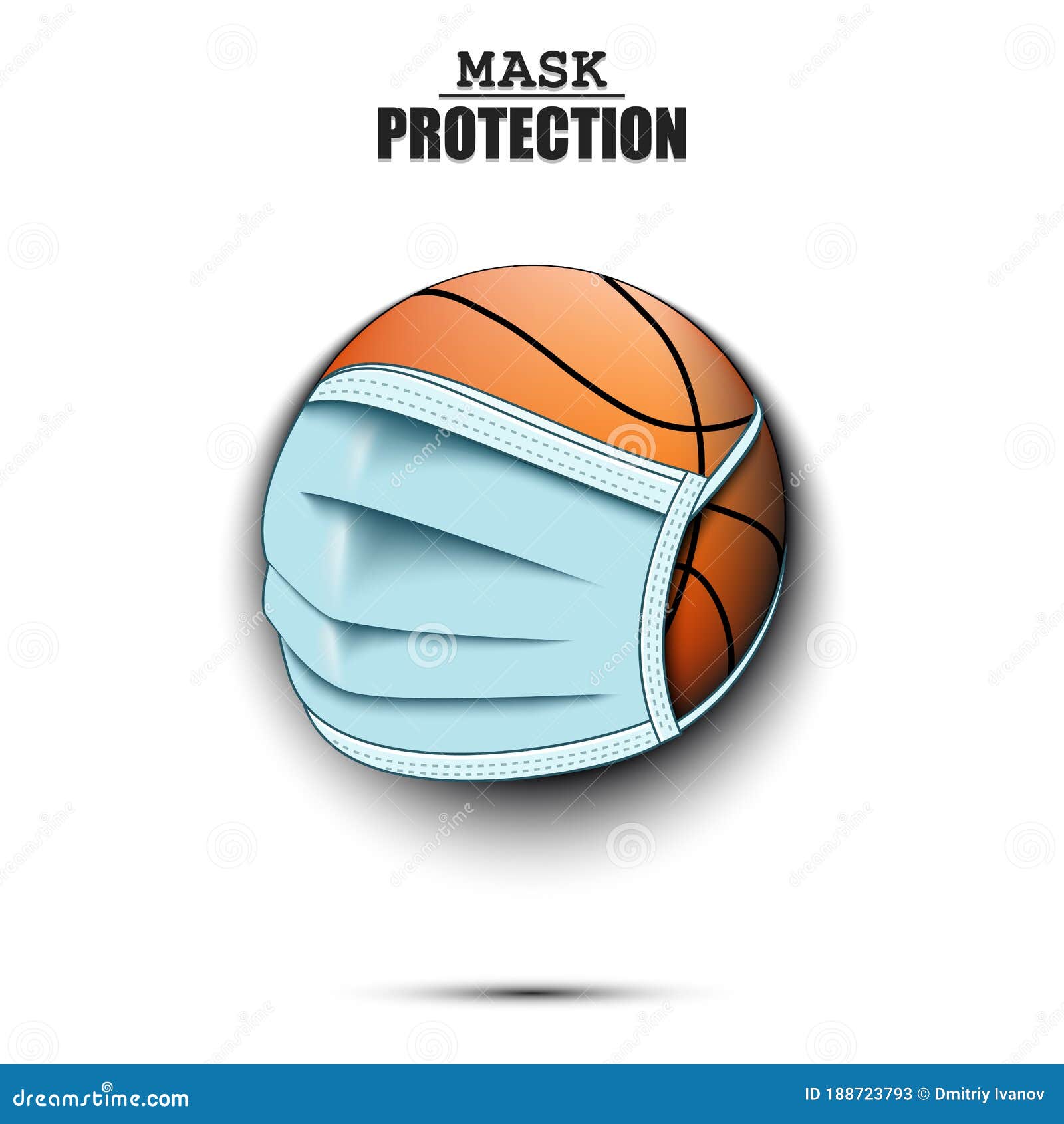 Basketbal Met Beschermingsmasker Vector Illustratie Illustration of kroon, europa: 188723793