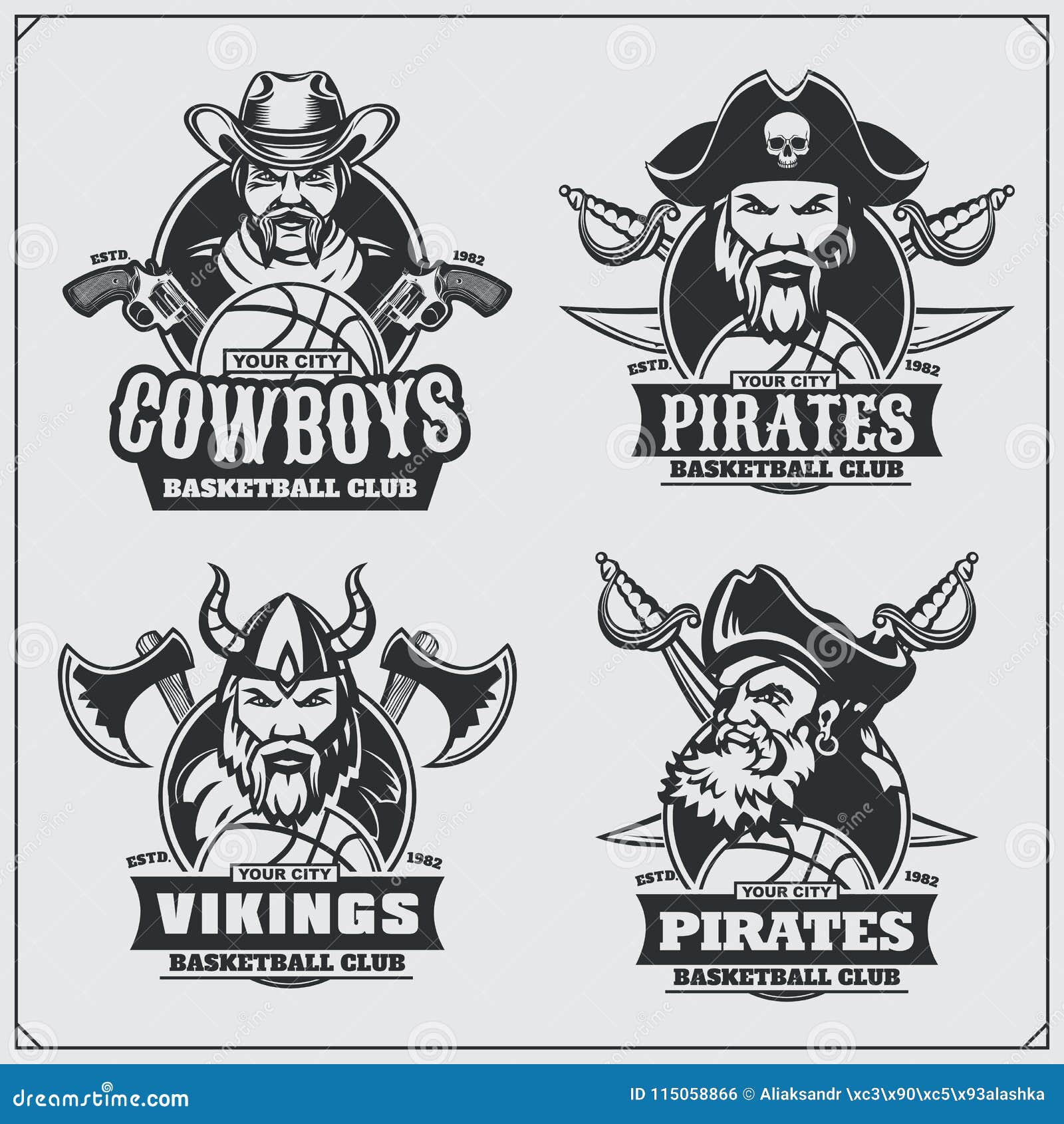Pirates Basketball Team Design Jolly Roger Stock Vector (Royalty