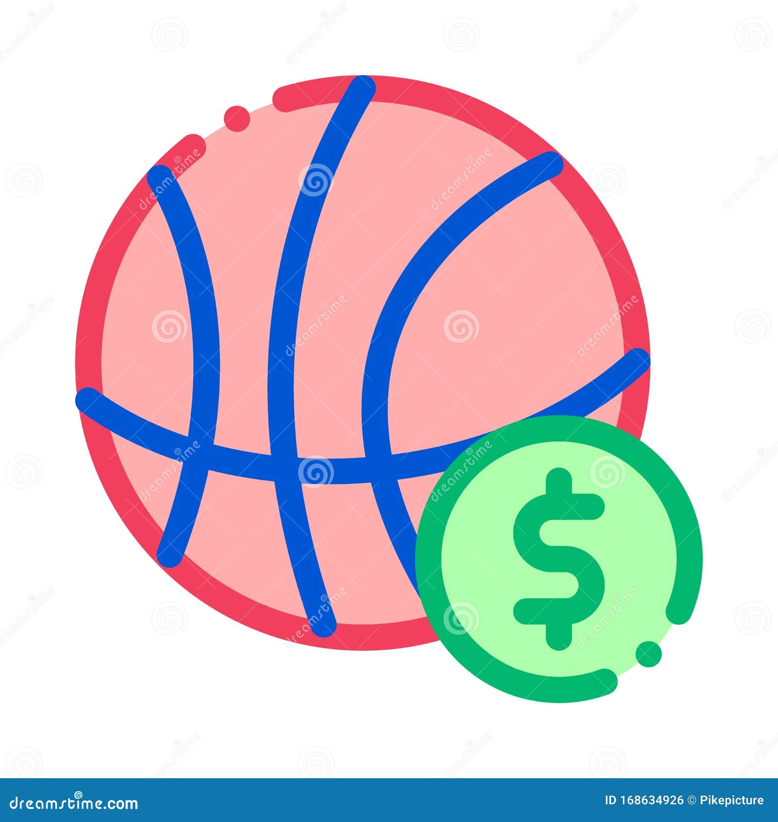 Basketball Ball Betting and Gambling Icon Vector Illustration Stock ...