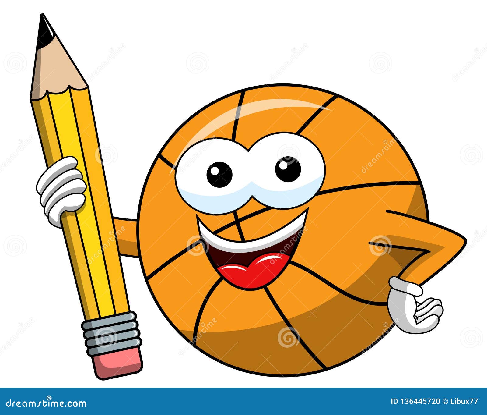 Basketball Ball Cartoon Funny Character Pencil Drawing Isolated Stock  Vector - Illustration of expression, round: 136445720