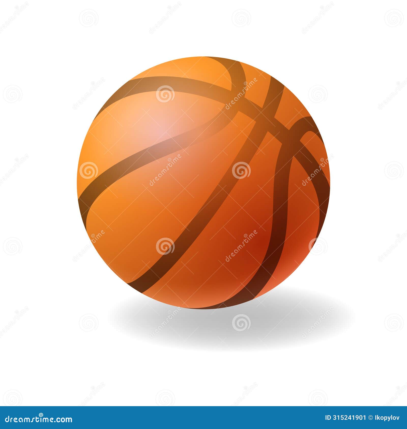 basketball ball mockup, on white background, sports accessory. orange colored sphere with black stripes. professional