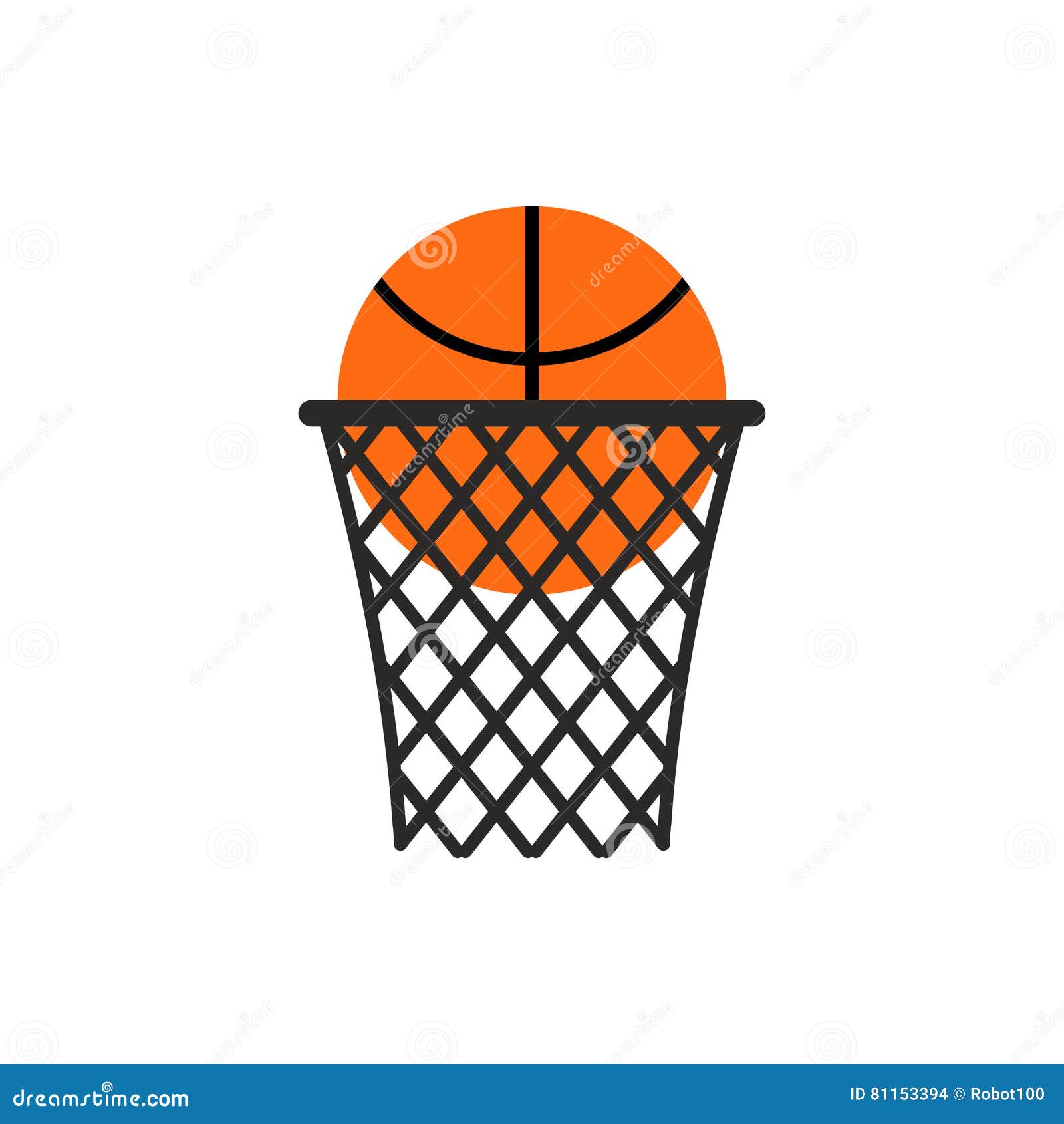 Basketball Ball in Ring Emblem. Sports Logo Stock Vector Illustration