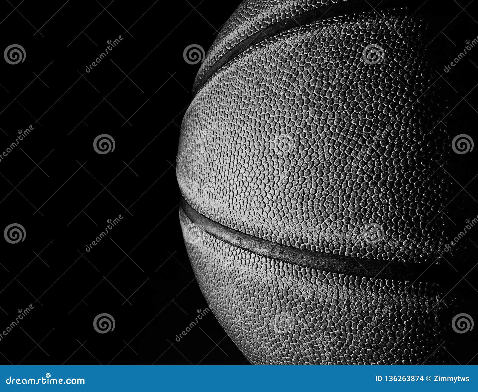 Basketball Black and White Closeup on Black Stock Photo Image of
