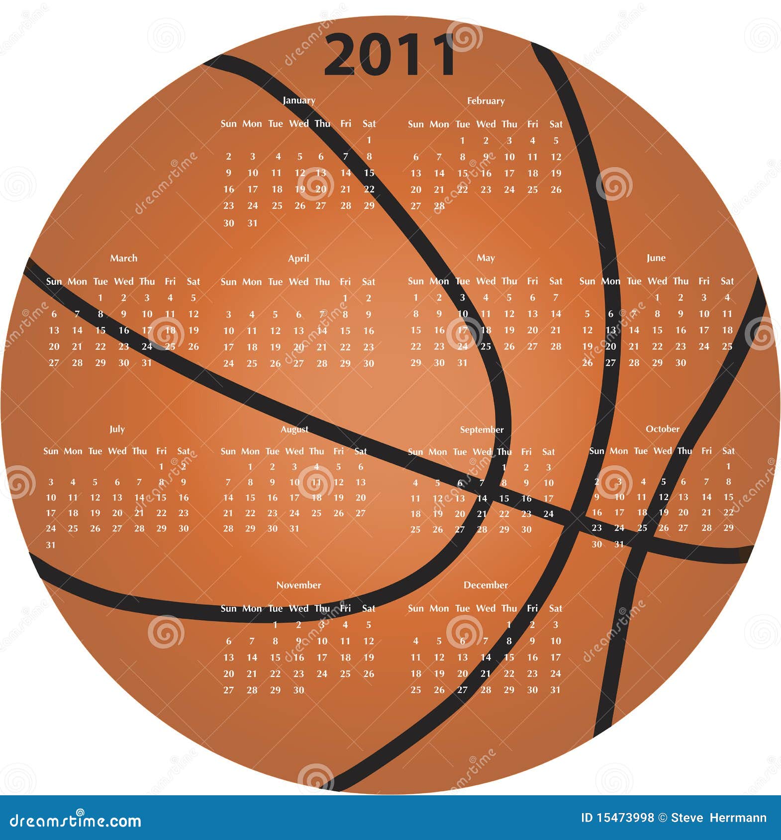 Basketball Calendar stock vector. Illustration of sports 15473998