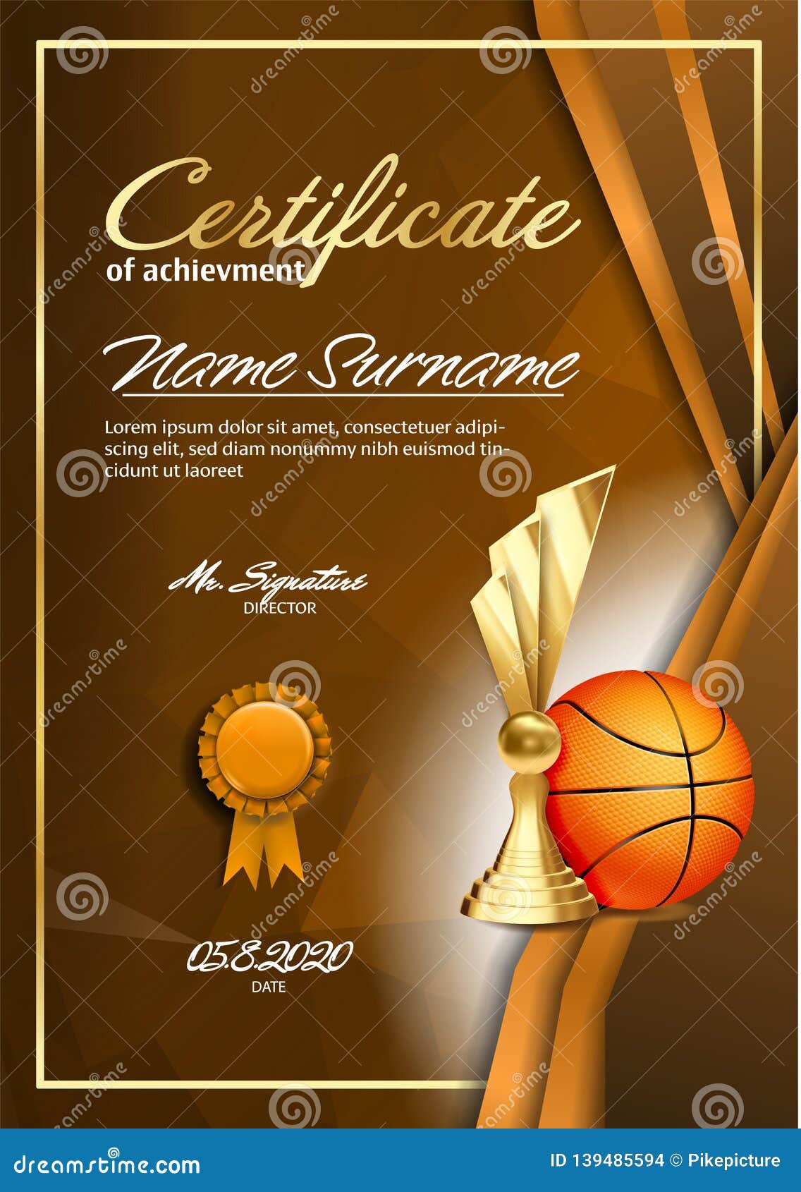 Basketball Certificate Stock Illustrations – 21 Basketball Pertaining To Basketball Camp Certificate Template