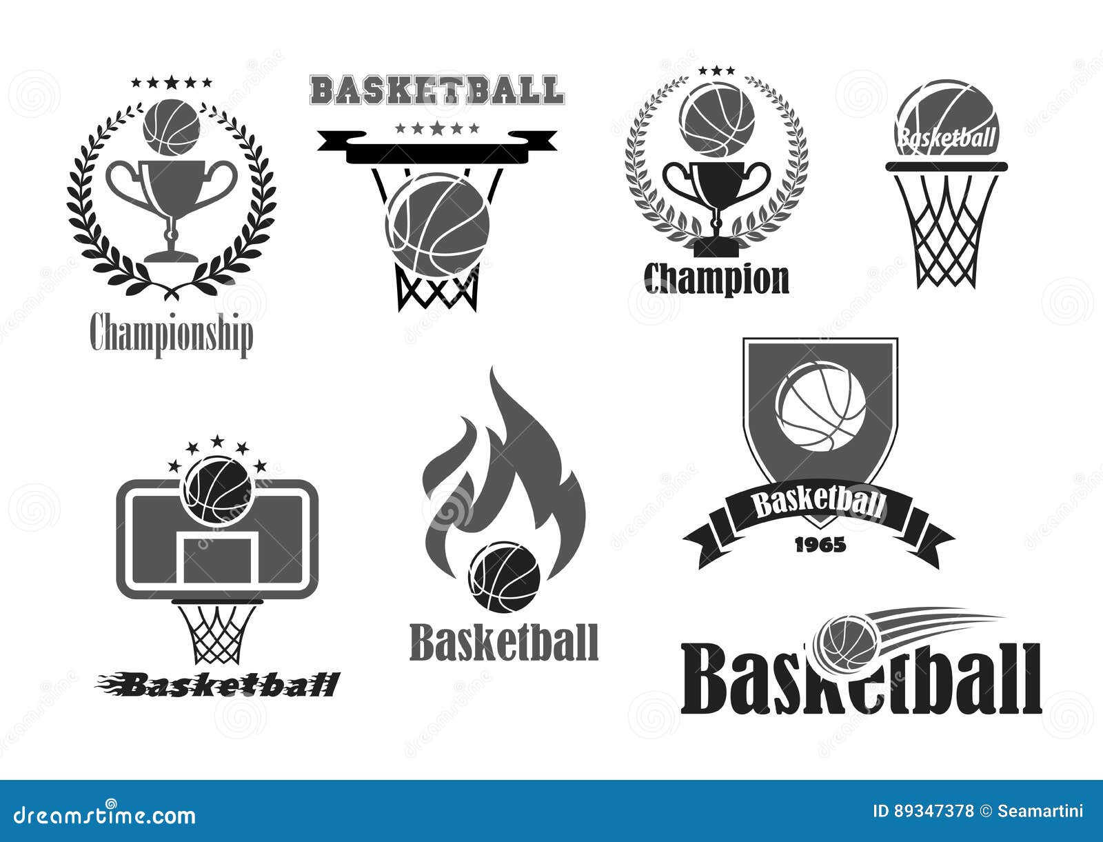 Basketball championship logo set and design Vector Image