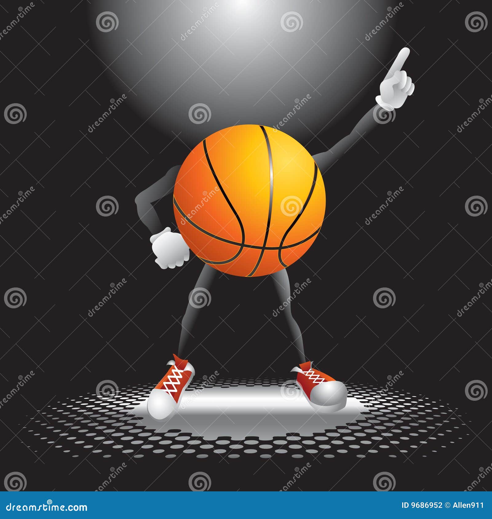 Basketball Character On The Dance Floor Stock Photography Image 9686952