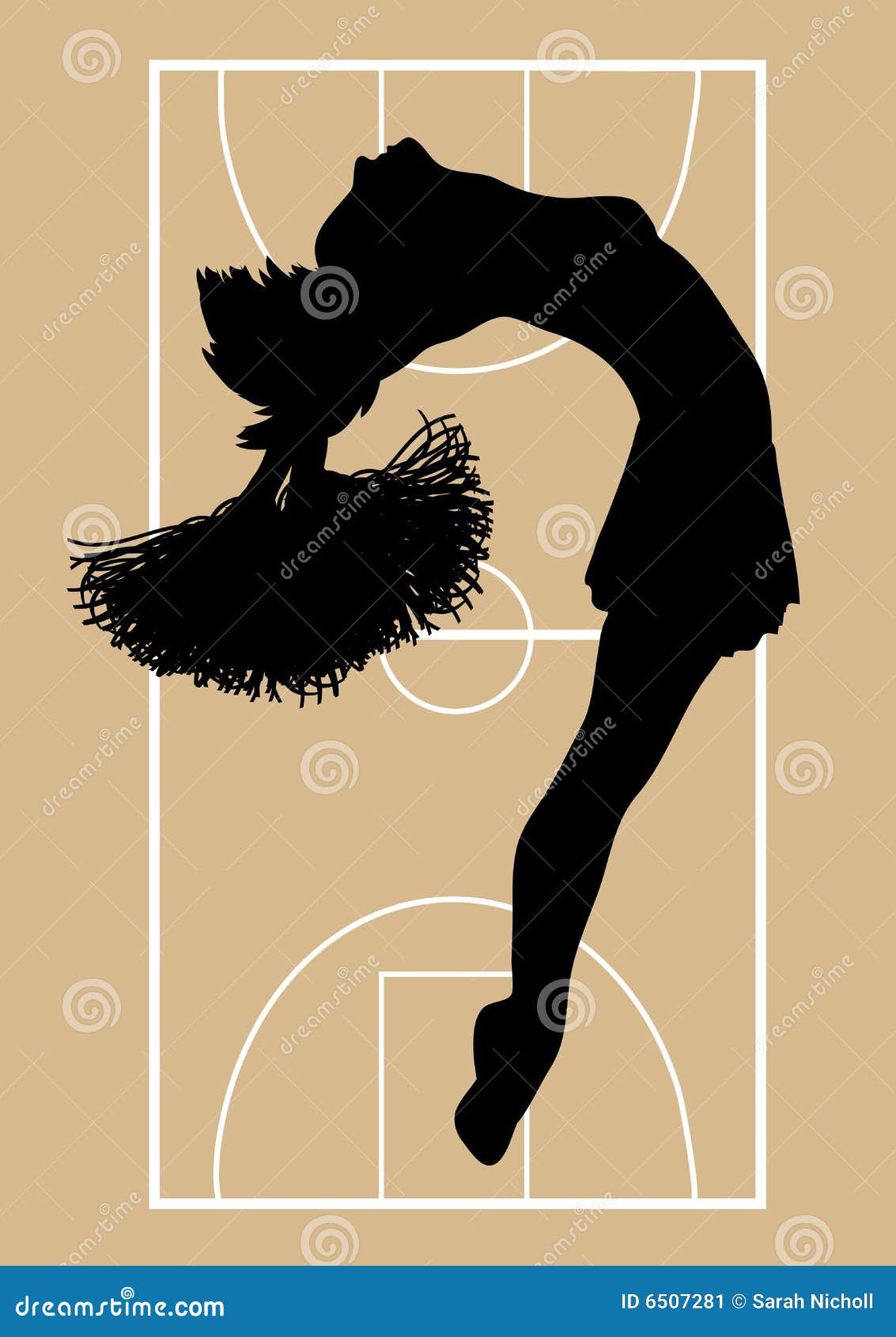 Basketball Cheerleader 4 stock illustration. Illustration of court