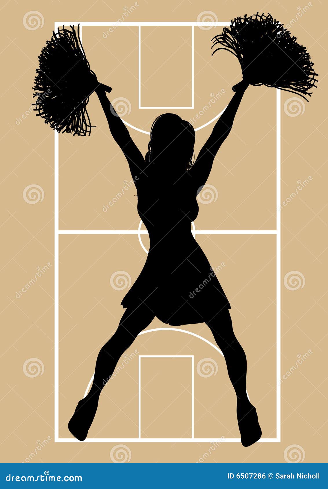 Basketball Cheerleader 6 stock illustration. Illustration of college
