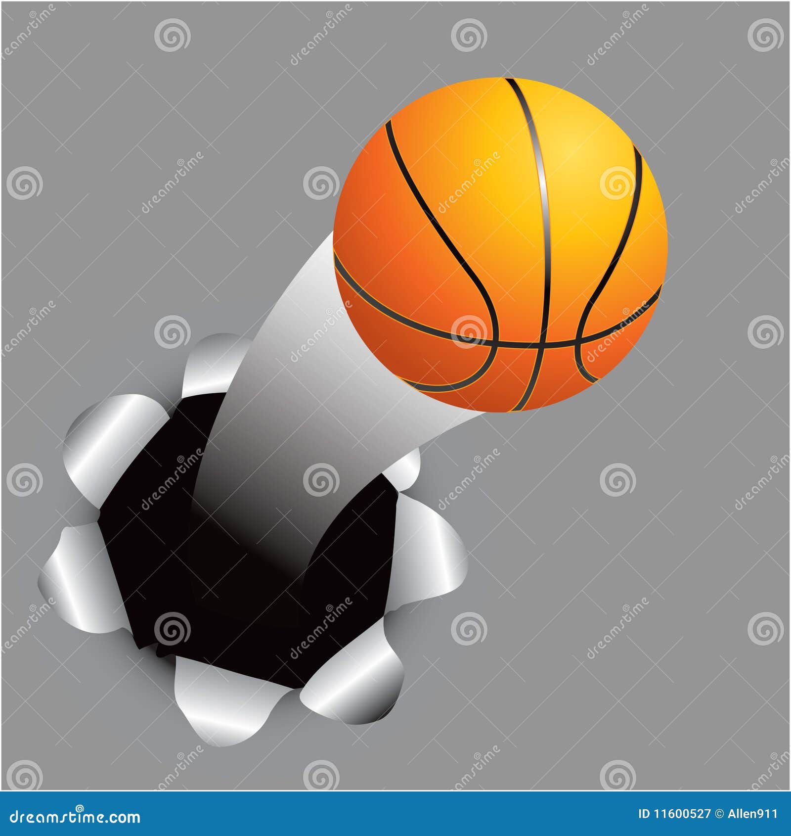 Basketball Coming Out of Hole Stock Vector Illustration of bounce