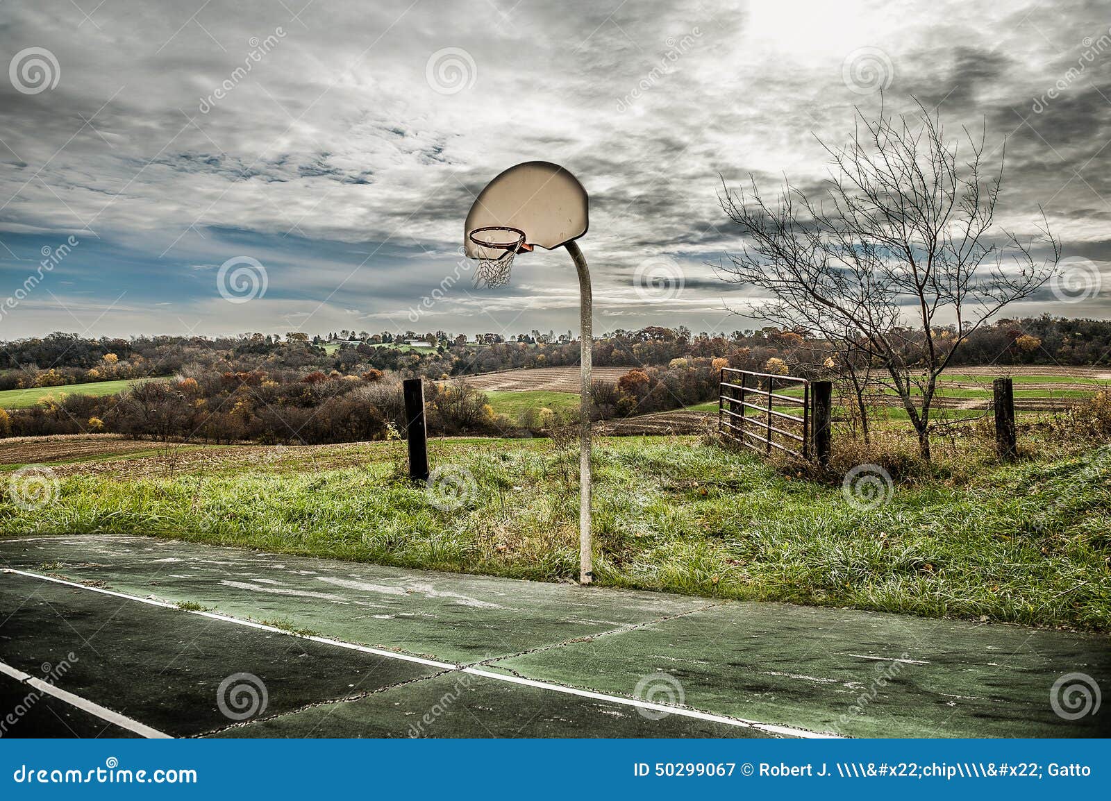 Basketball in the country stock image. Image of gate 50299067