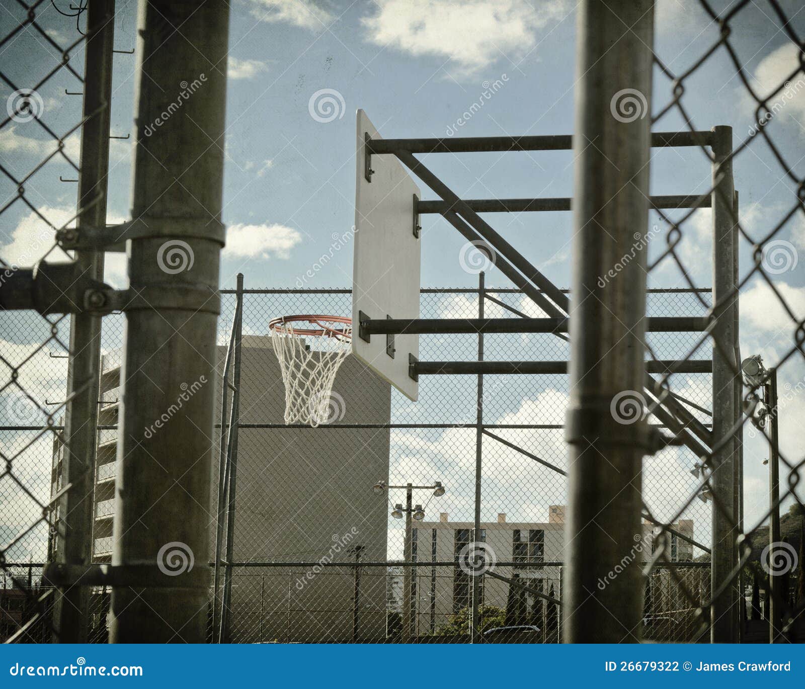Basketball Court In Chain Link Stock Photo - Image of ball, city: 26679322
