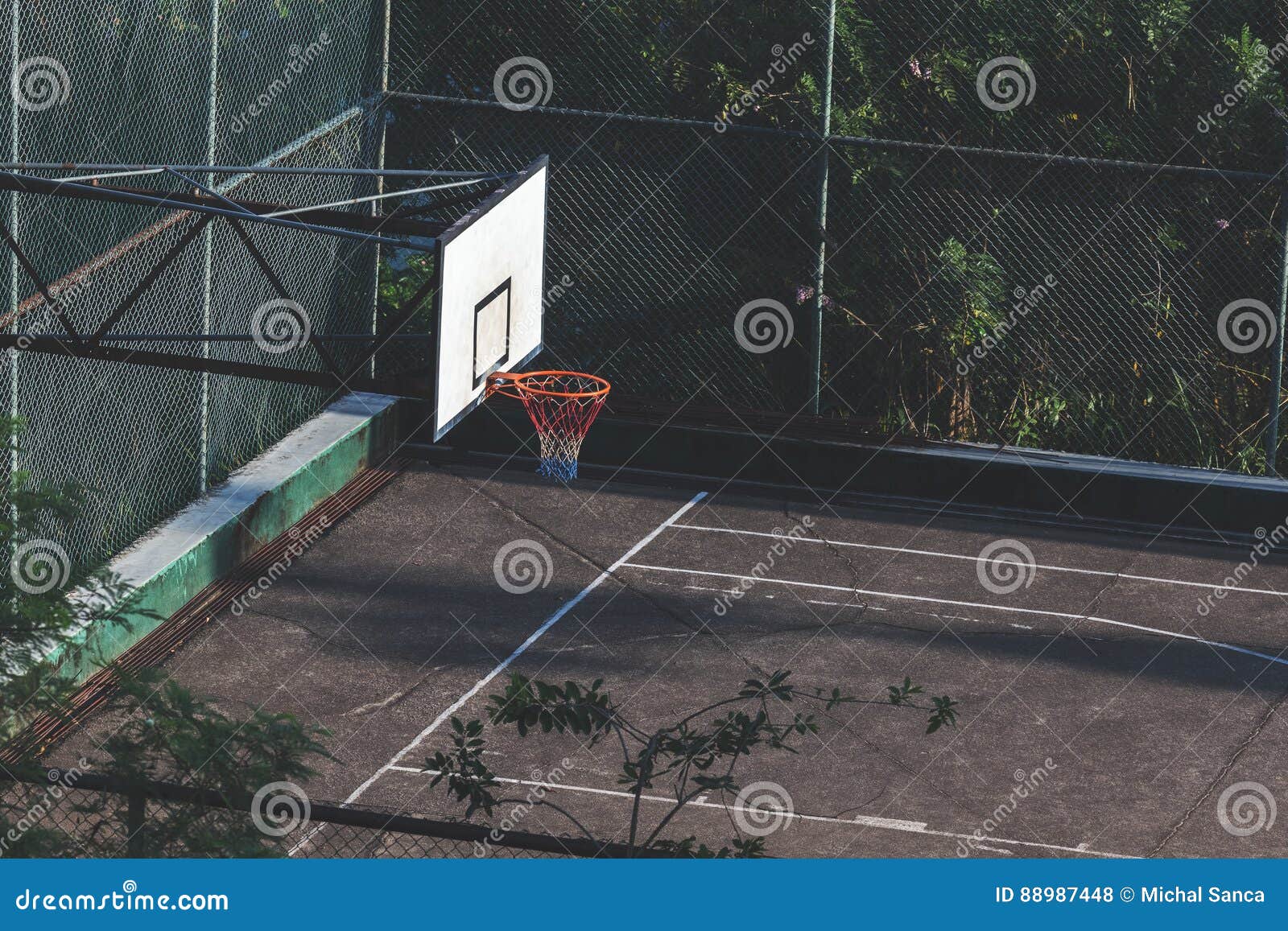 Basketball Court In City. Outdoor Playground Stock Photo - Image of