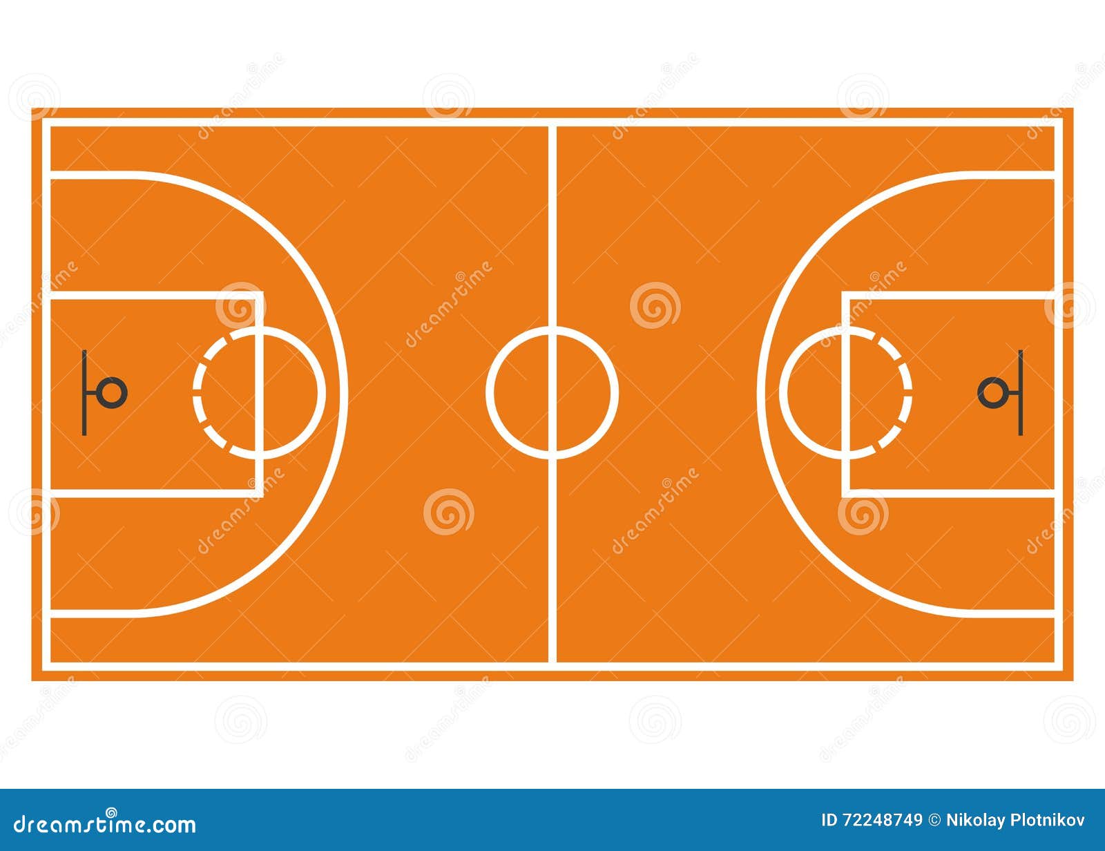 Basketball Court. Field on White Background Stock Vector Illustration
