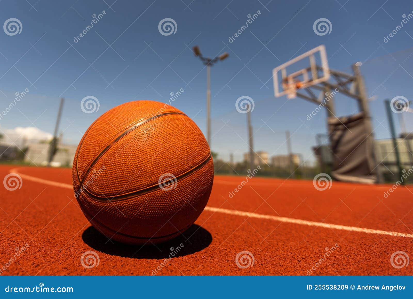 Basketball on Court Floor Close Up Stock Image Image of texture