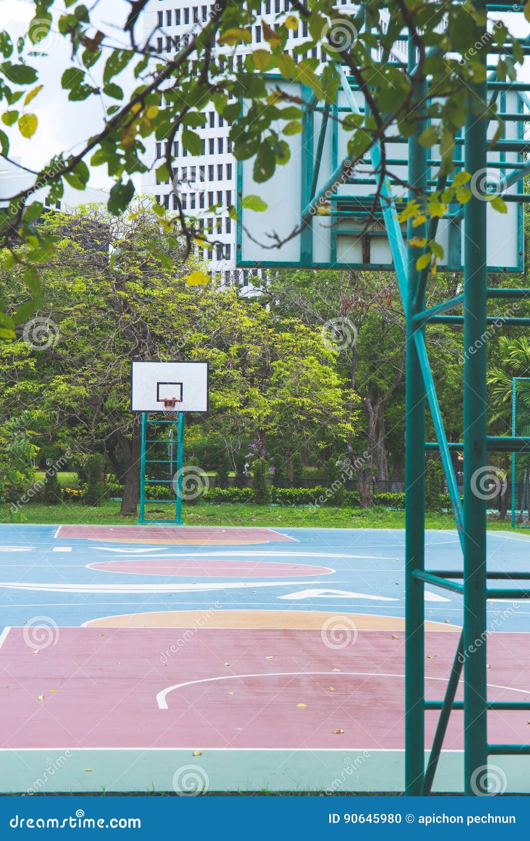 Basketball court stock photo. Image of score, garden 90645980