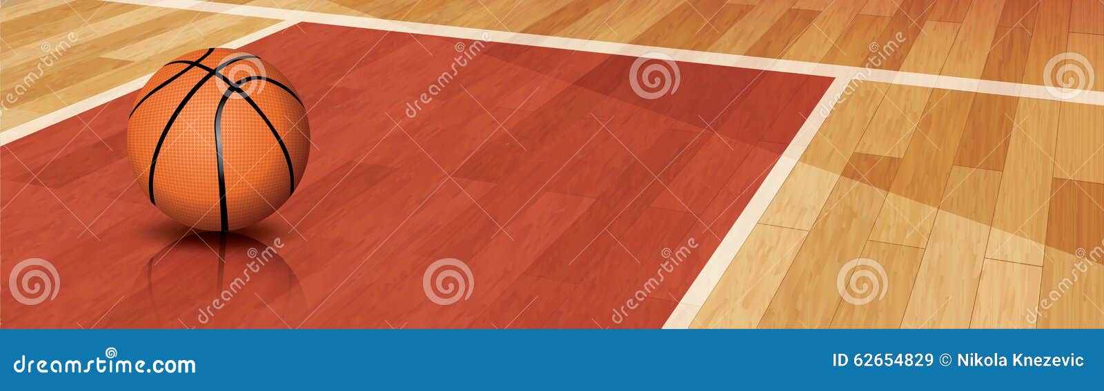 Basketball On Court RoyaltyFree Stock Photo 62654829