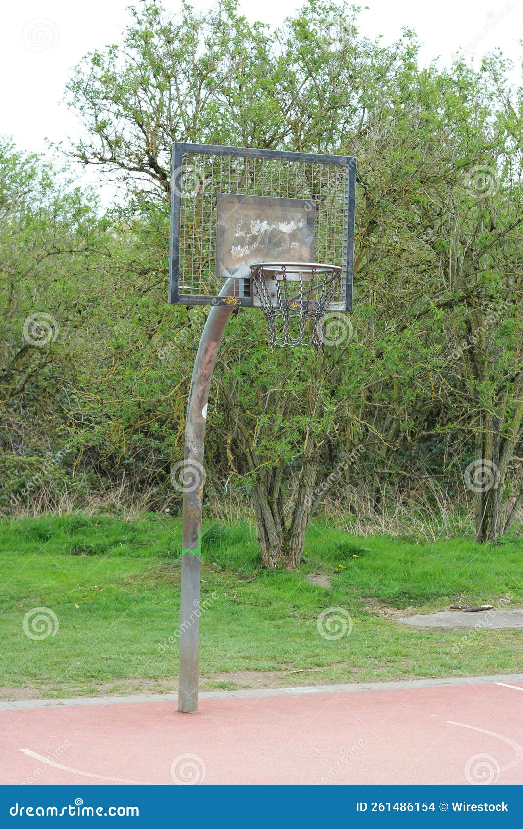 Basketball Court Surrounded by Trees Stock Photo Image of play
