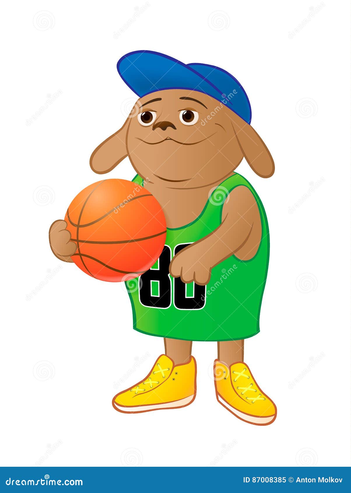 Basketball dog stock vector. Illustration of cartoons 87008385