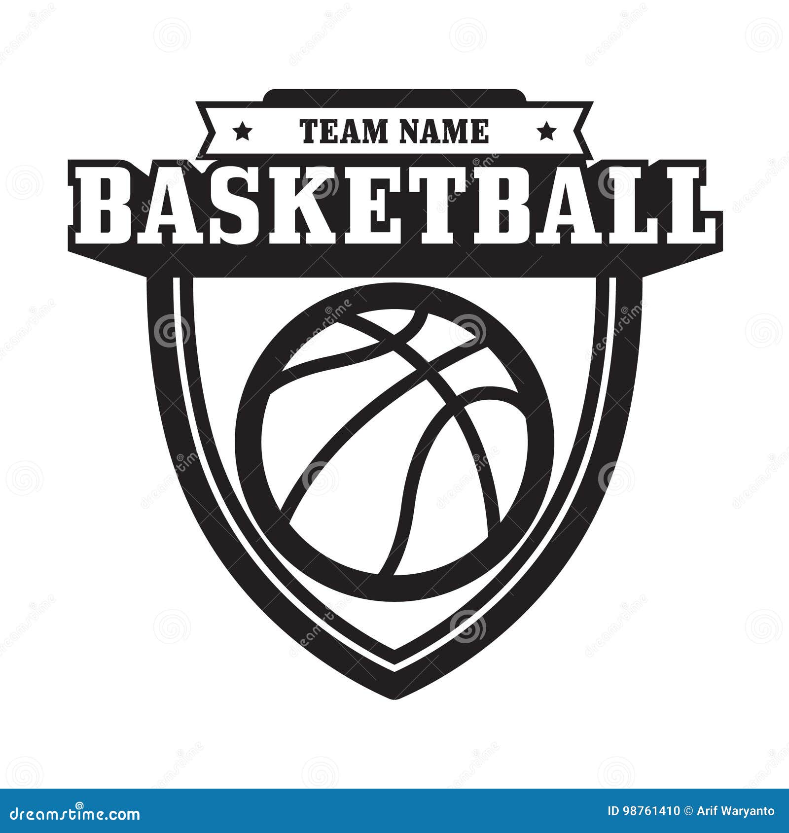 BASKETBALL EMBLEM stock vector. Illustration of mono 98761410
