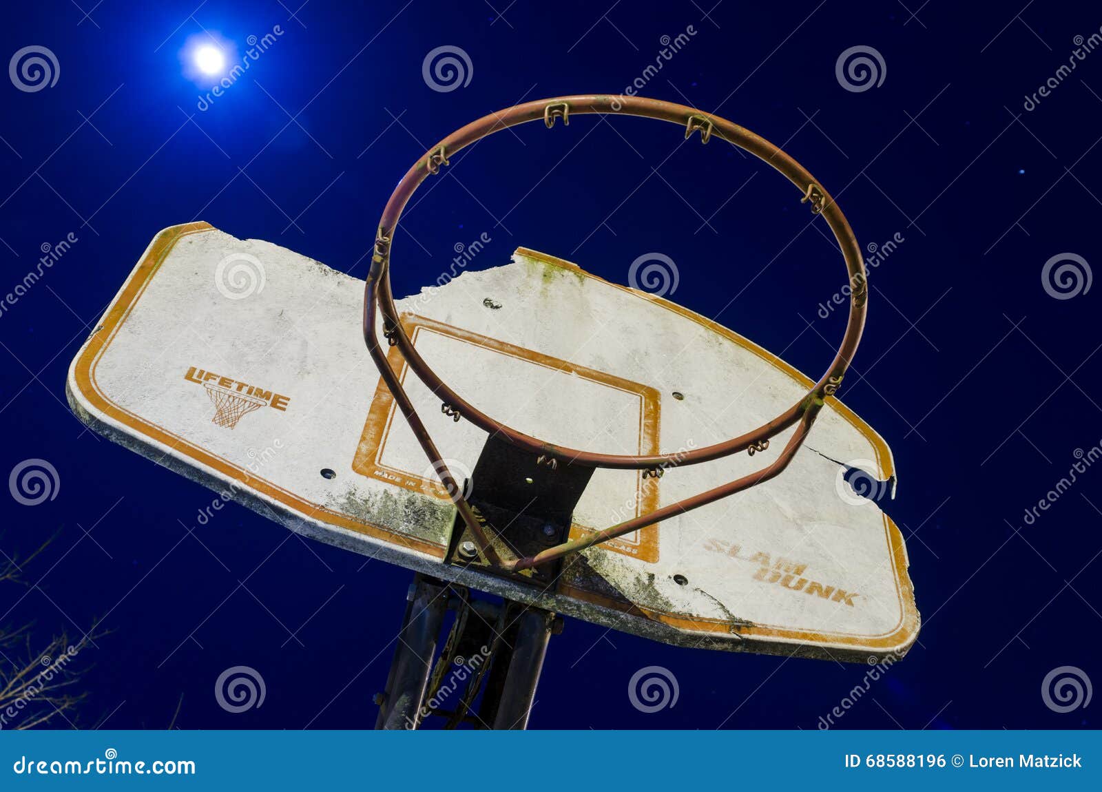 Basketball goal at night stock photo. Image of autumn 68588196