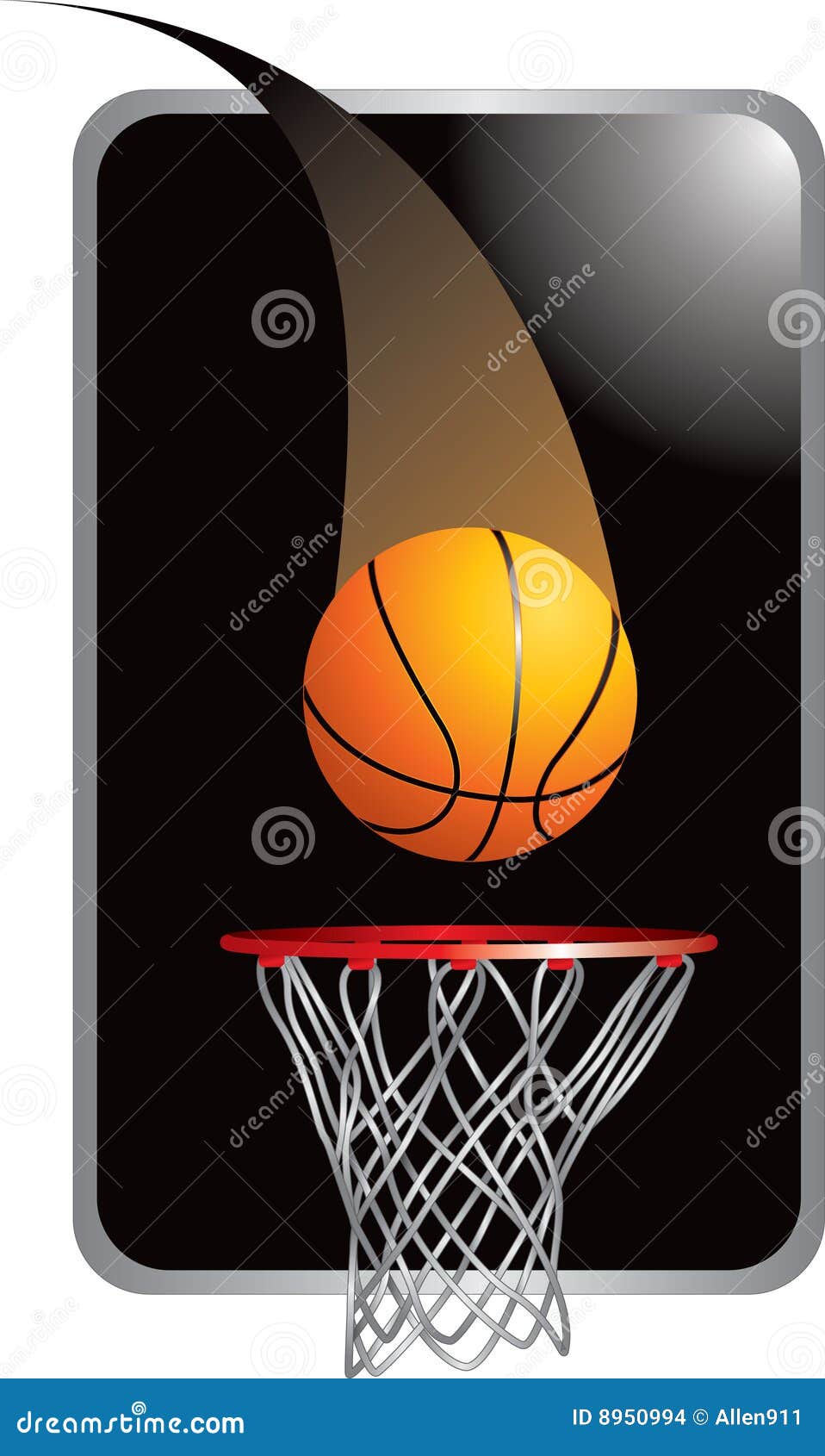 Basketball going into hoop stock vector. Illustration of basketball