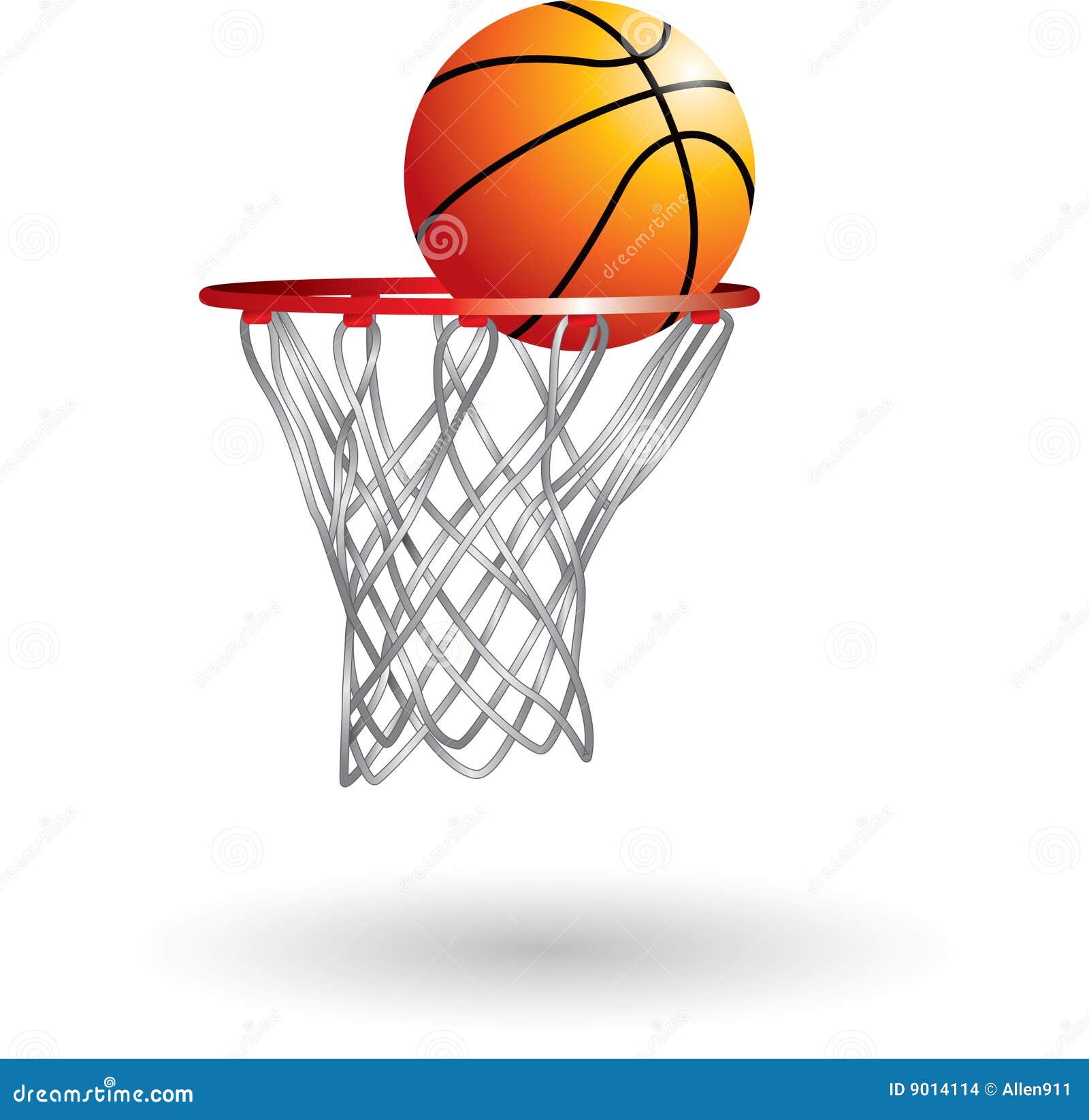 basketball going into net