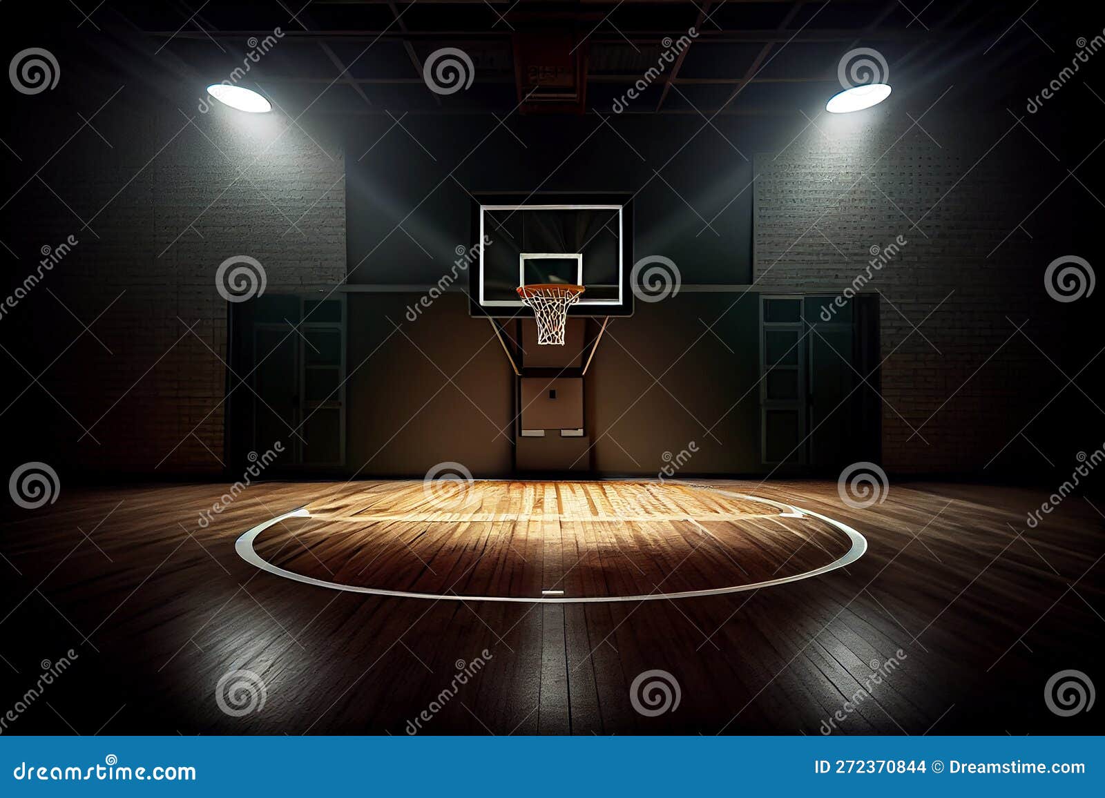 Basketball hoop in the gym stock illustration. Illustration of game