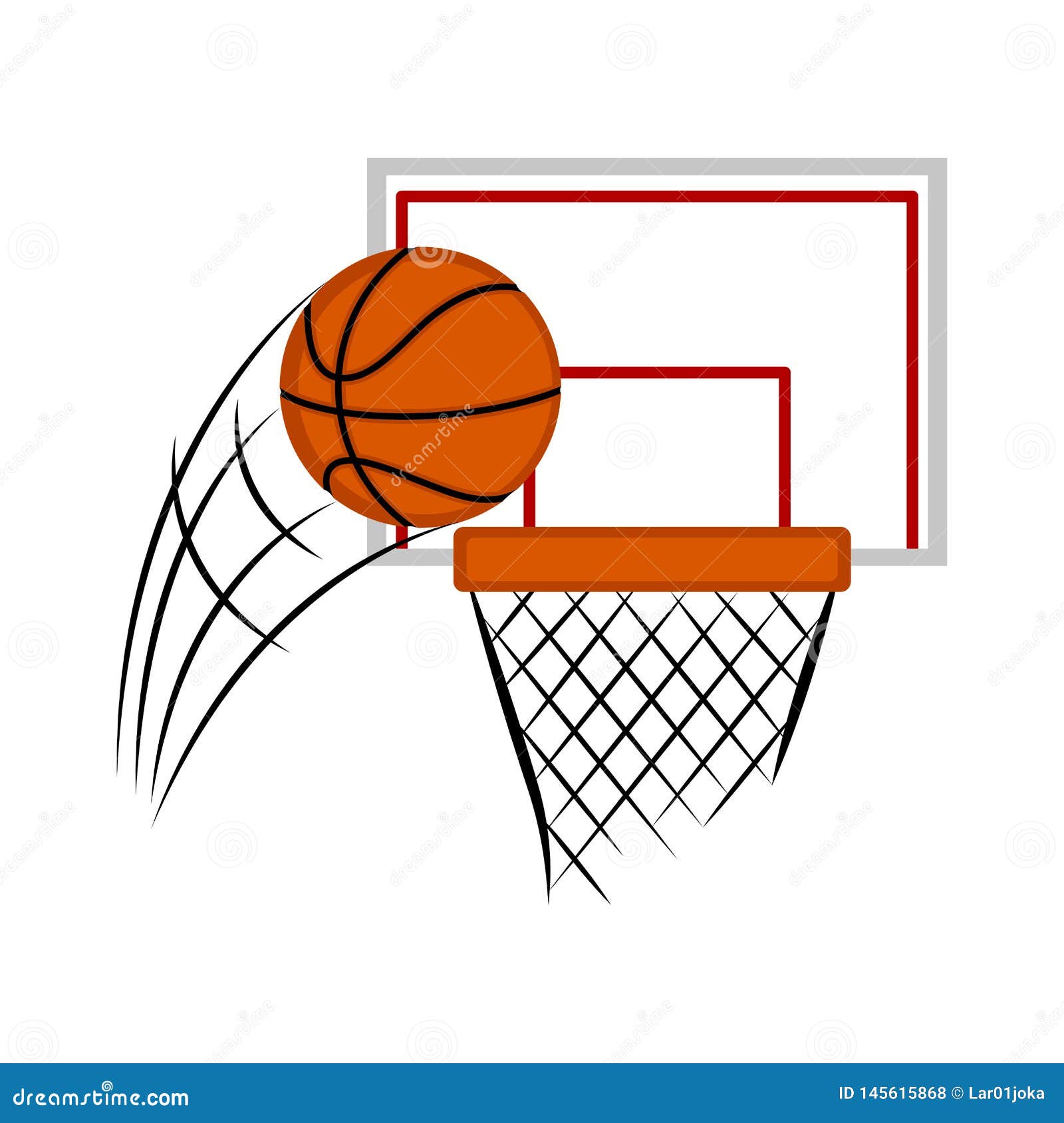 Basketball Hoop and Net with a Ball Stock Vector - Illustration of
