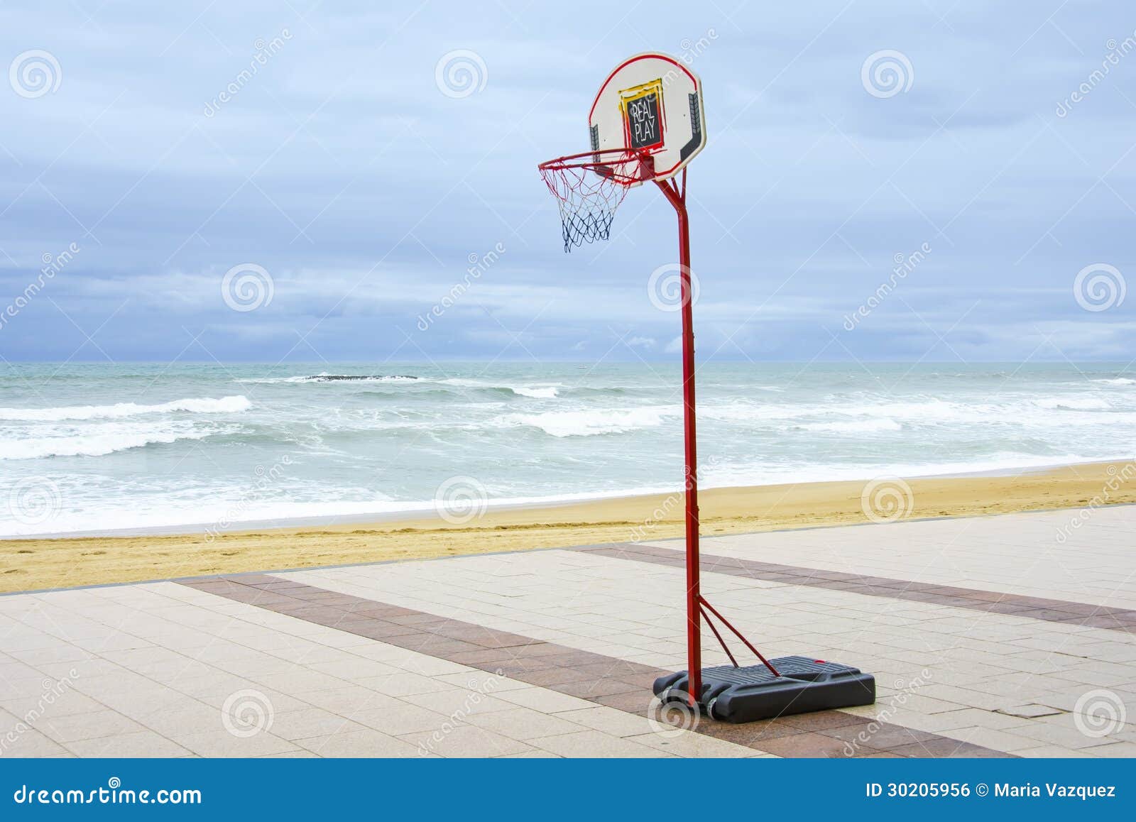 Basketball Hoop in the Beach Stock Photo Image of fitness, circle