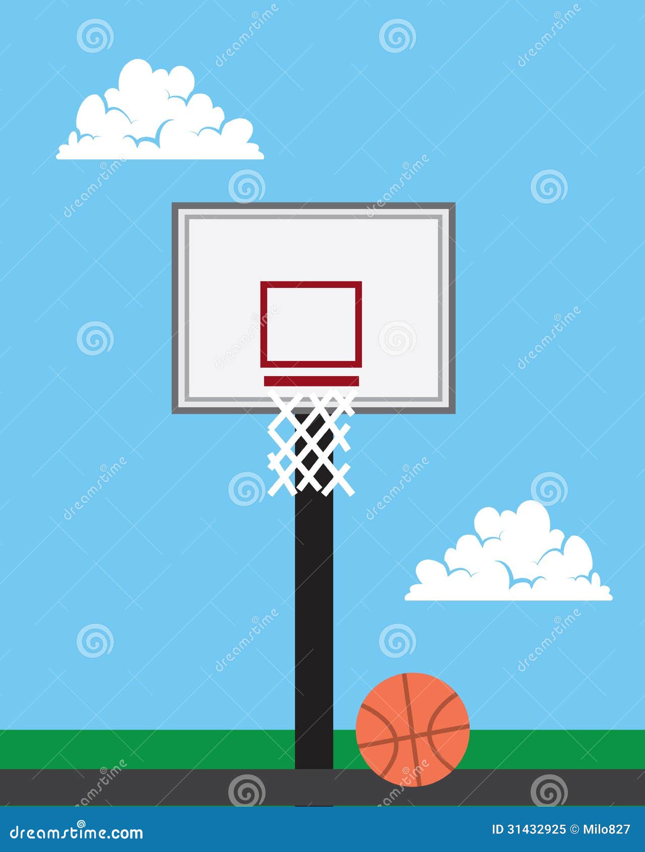 Basketball Hoop Outside stock vector. Illustration of athletic 31432925