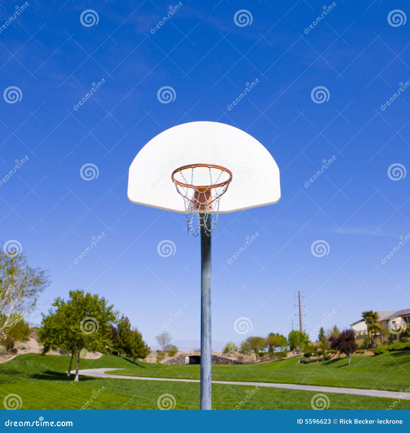 Basketball hoop in park stock image. Image of recreation - 5596623