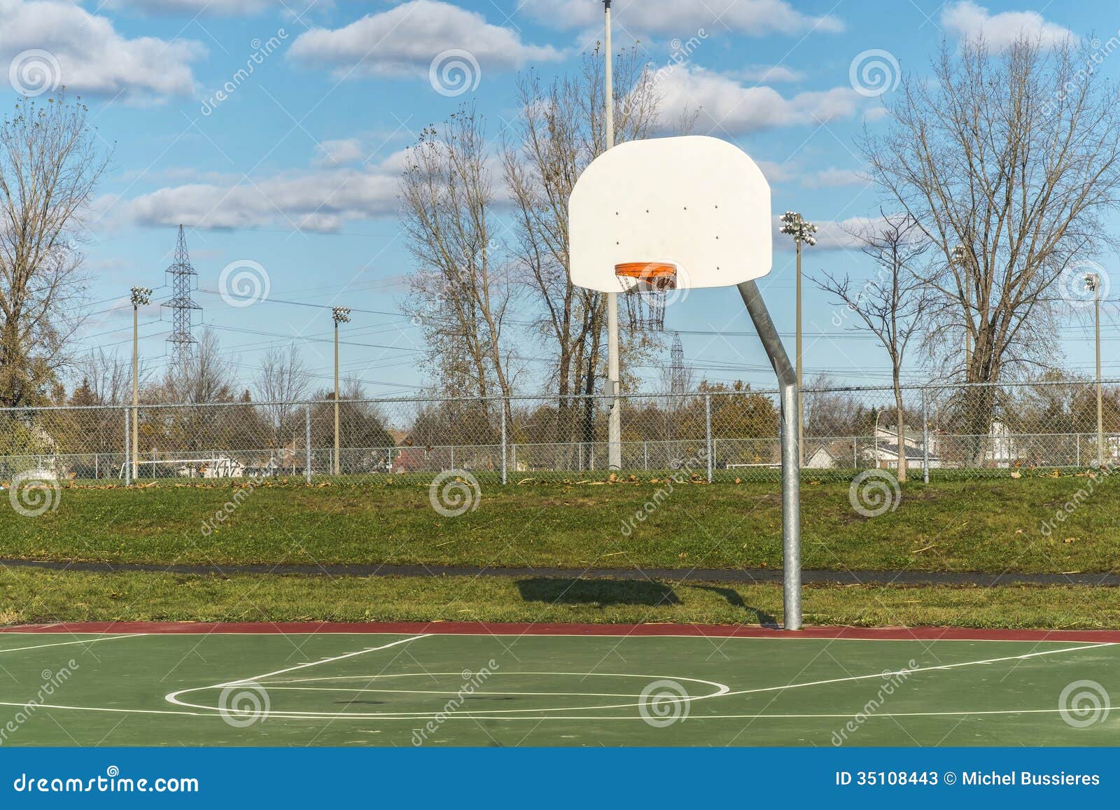 Basketball hoop in park stock image. Image of park, hoop - 35108443