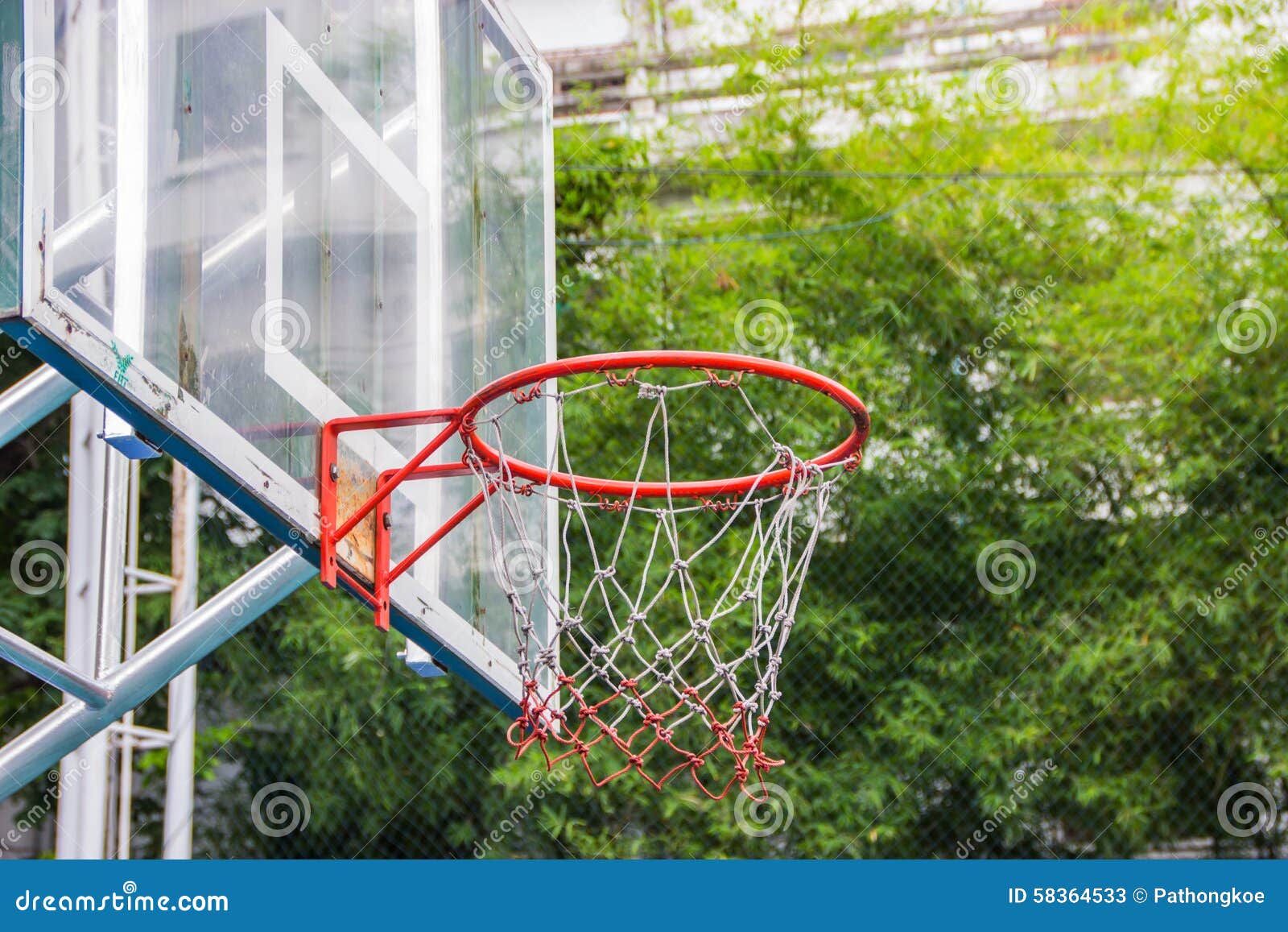 Basketball Hoop in the Park Stock Image Image of round, recreation 58364533