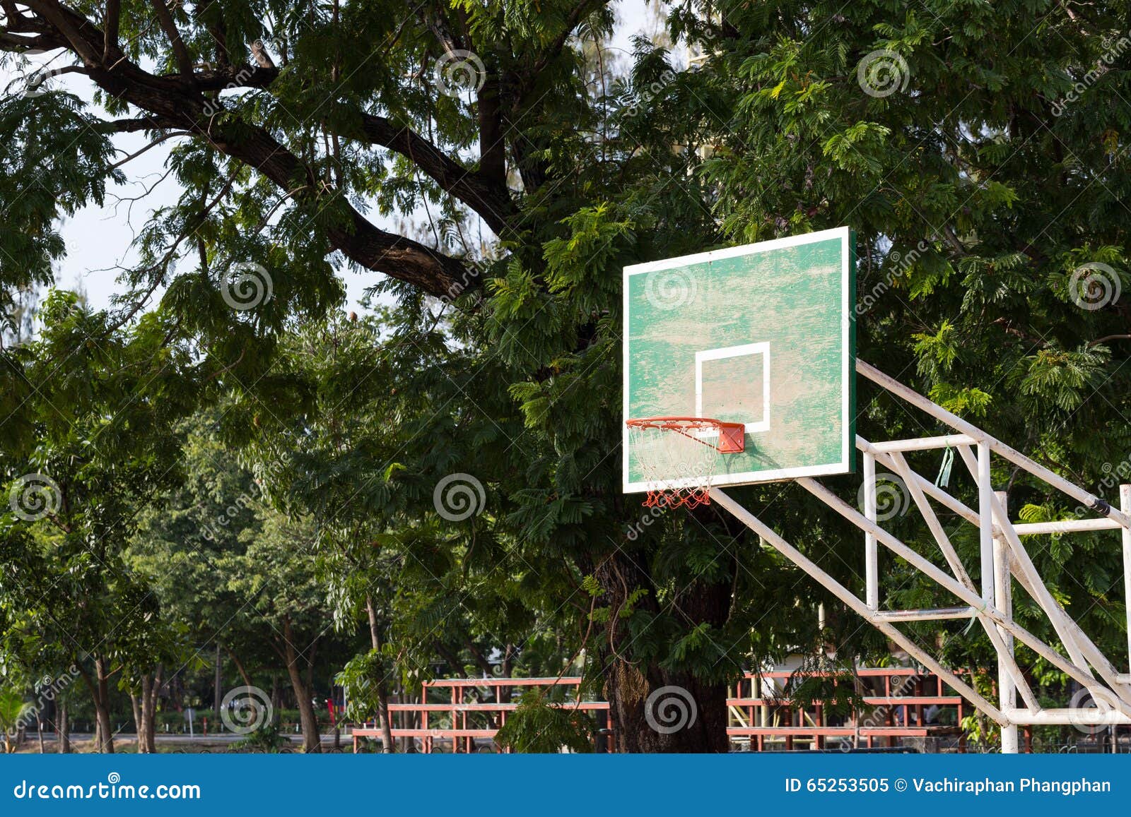 Basketball Hoop In The Park Stock Image - Image of playground, ground