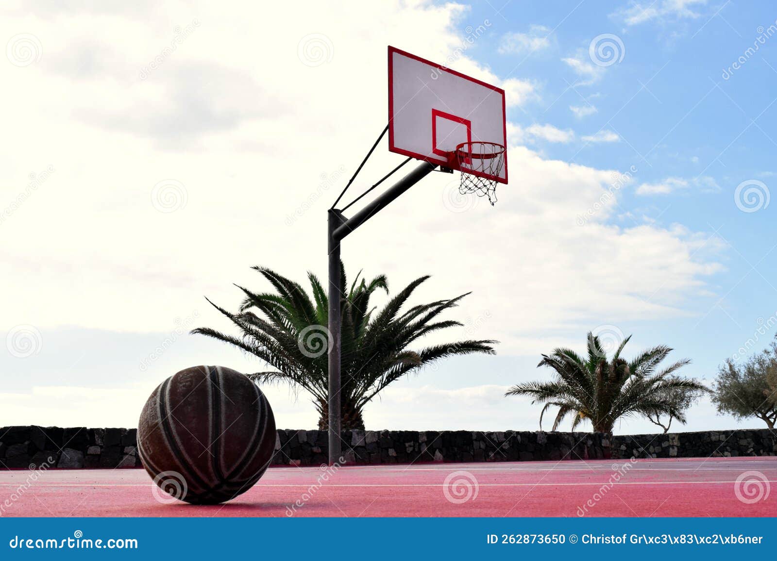 basketball hoop, playground, basketball. basketball hoop in front of the beach