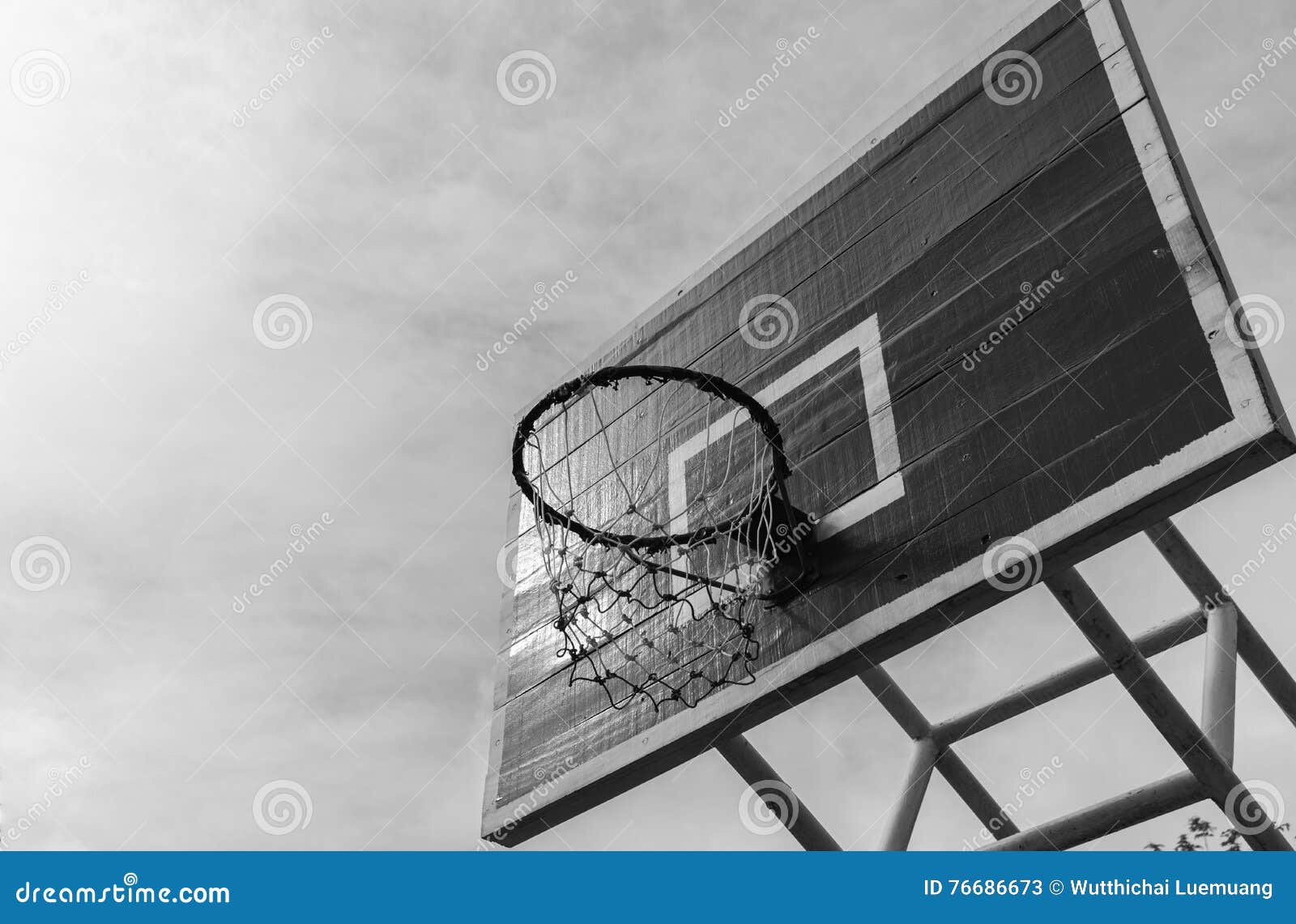 Basketball Hoop in the Public Arena Stock Image Image of street