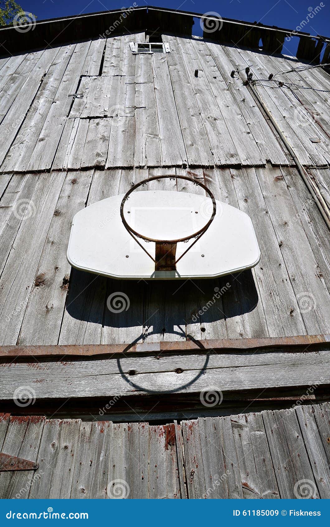 Basketball Hoop On Side Of A Barn Stock Image Image of side