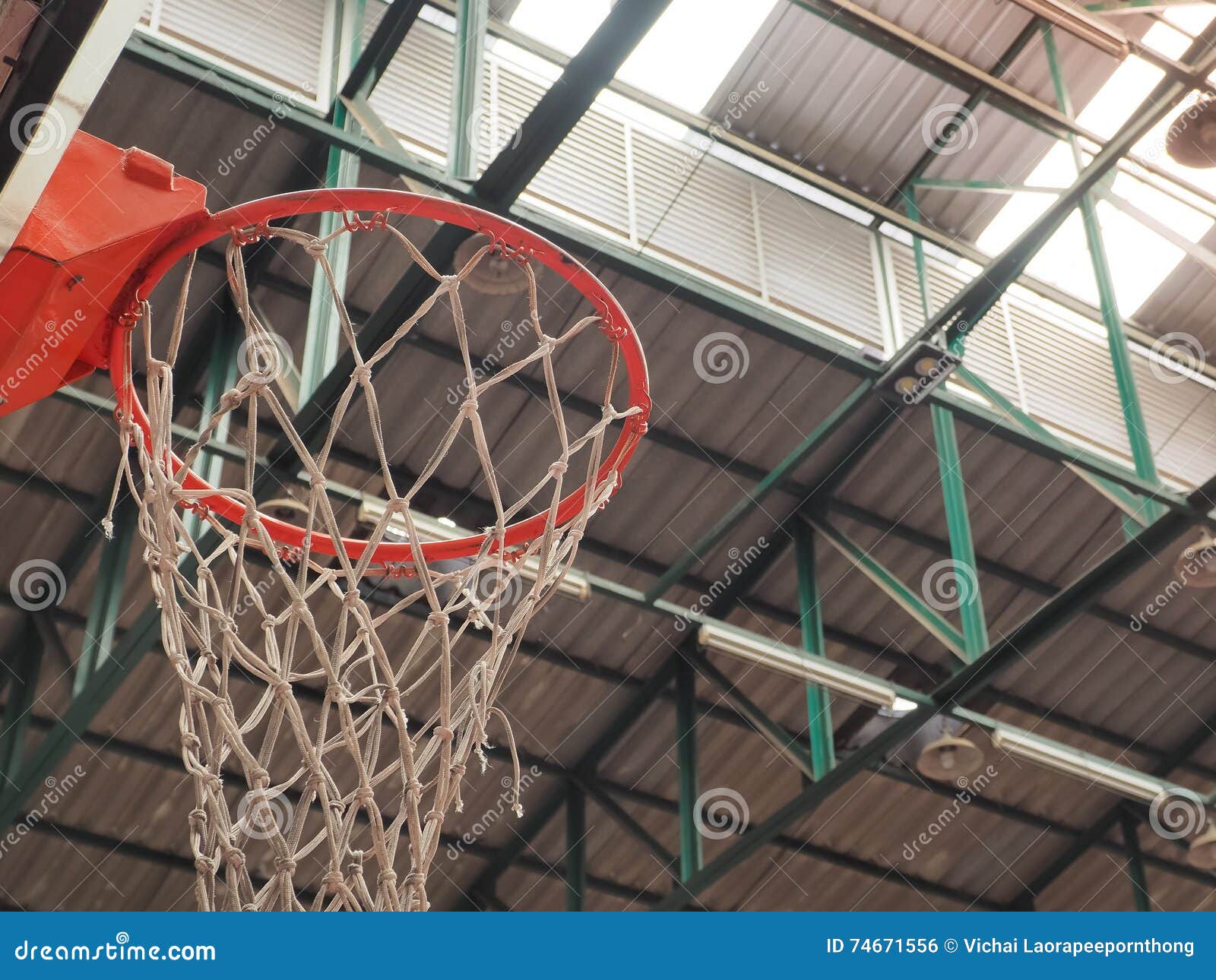 Basketball Hoop in Sport Hall Stock Photo Image of arena, basket